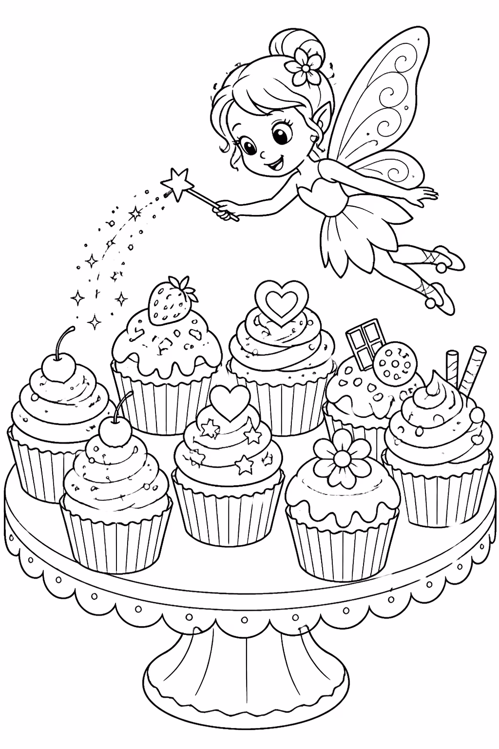 Cupcake para colorir — desenho para imprimir