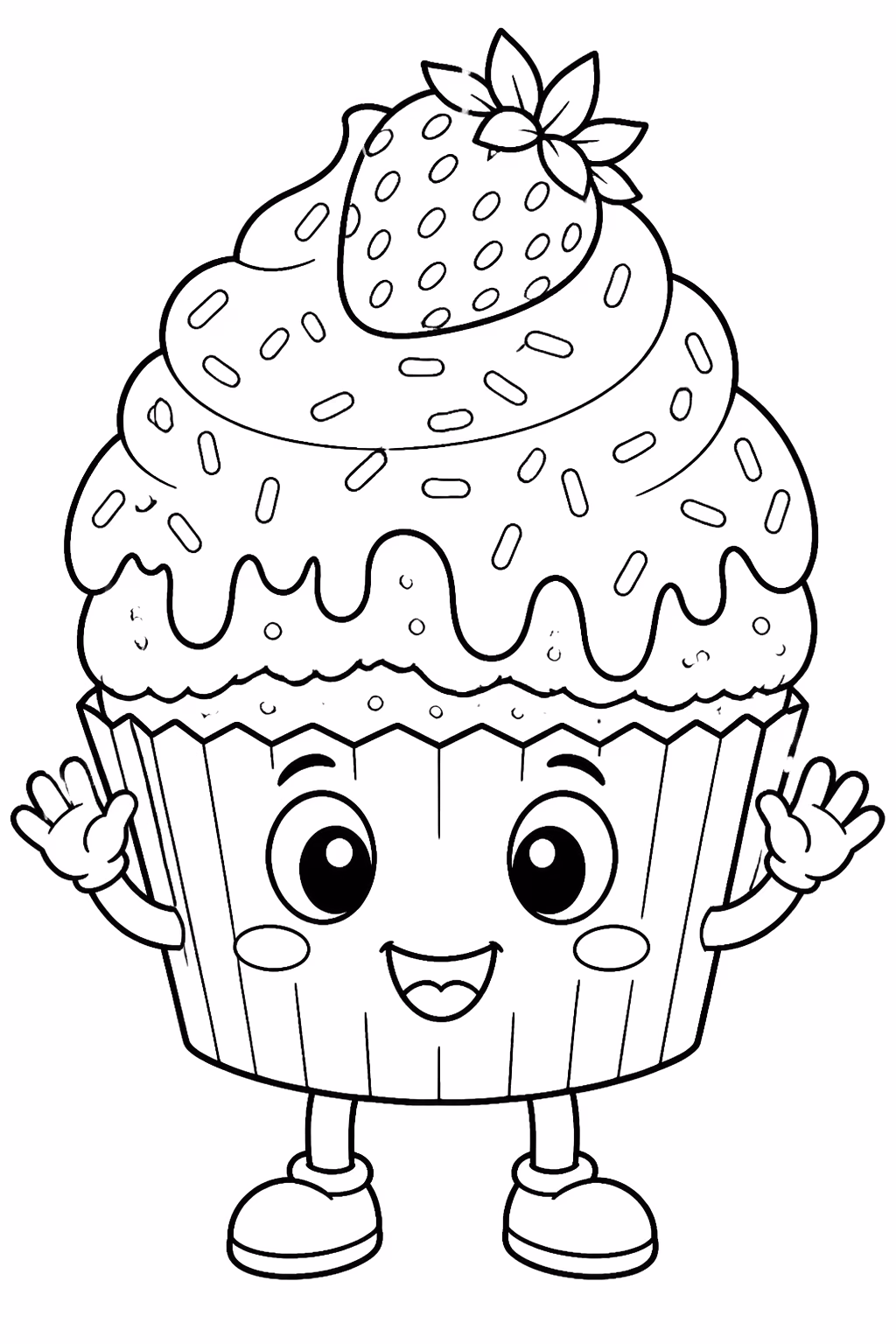 Cupcake para colorir — desenho para imprimir