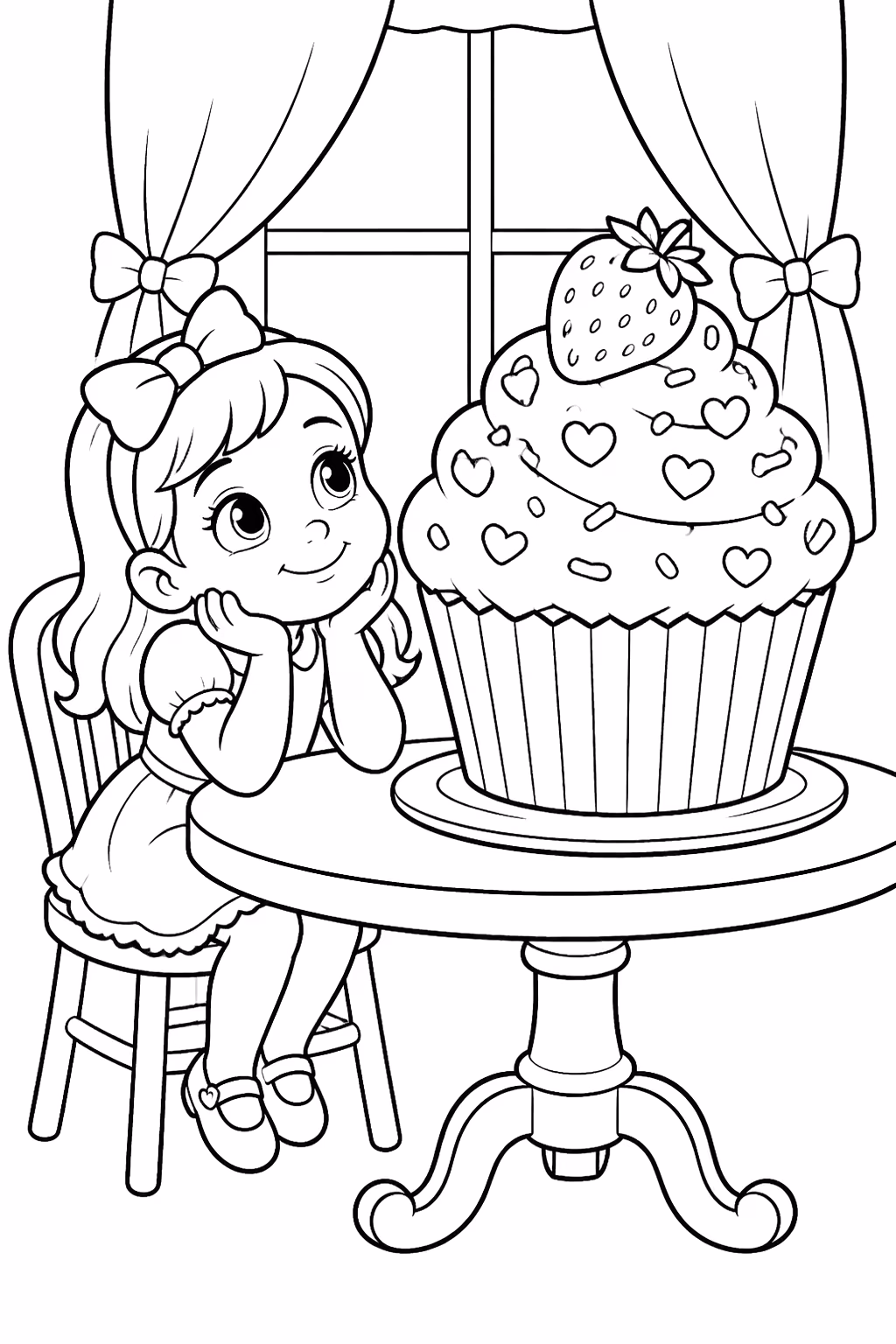 Cupcake para colorir — desenho para imprimir