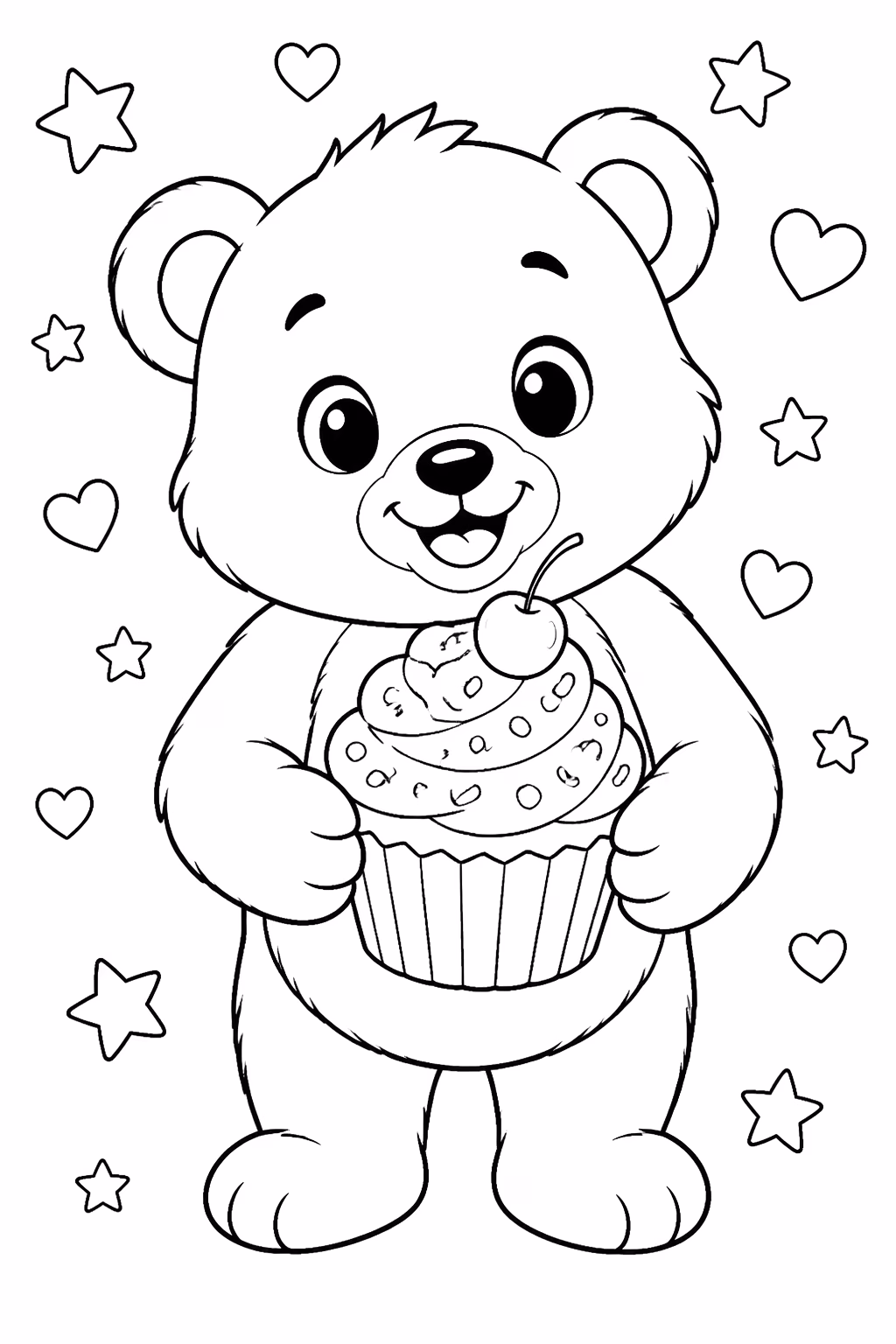 Cupcake para colorir — desenho para imprimir