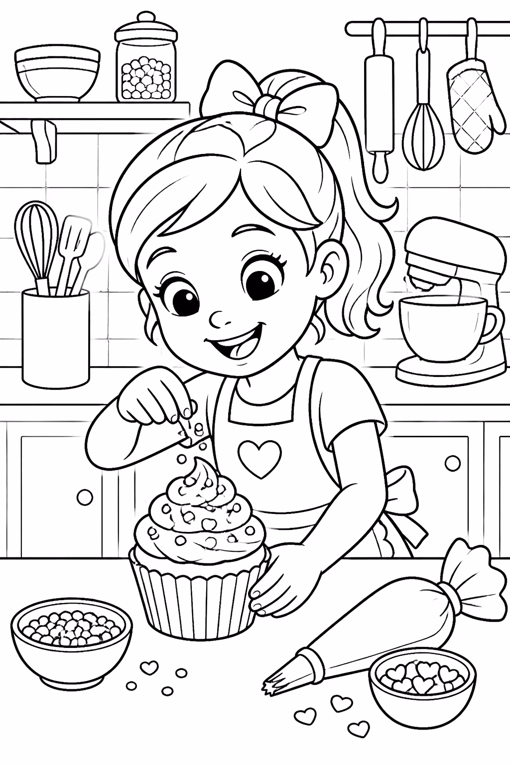 Cupcake para colorir — desenho para imprimir