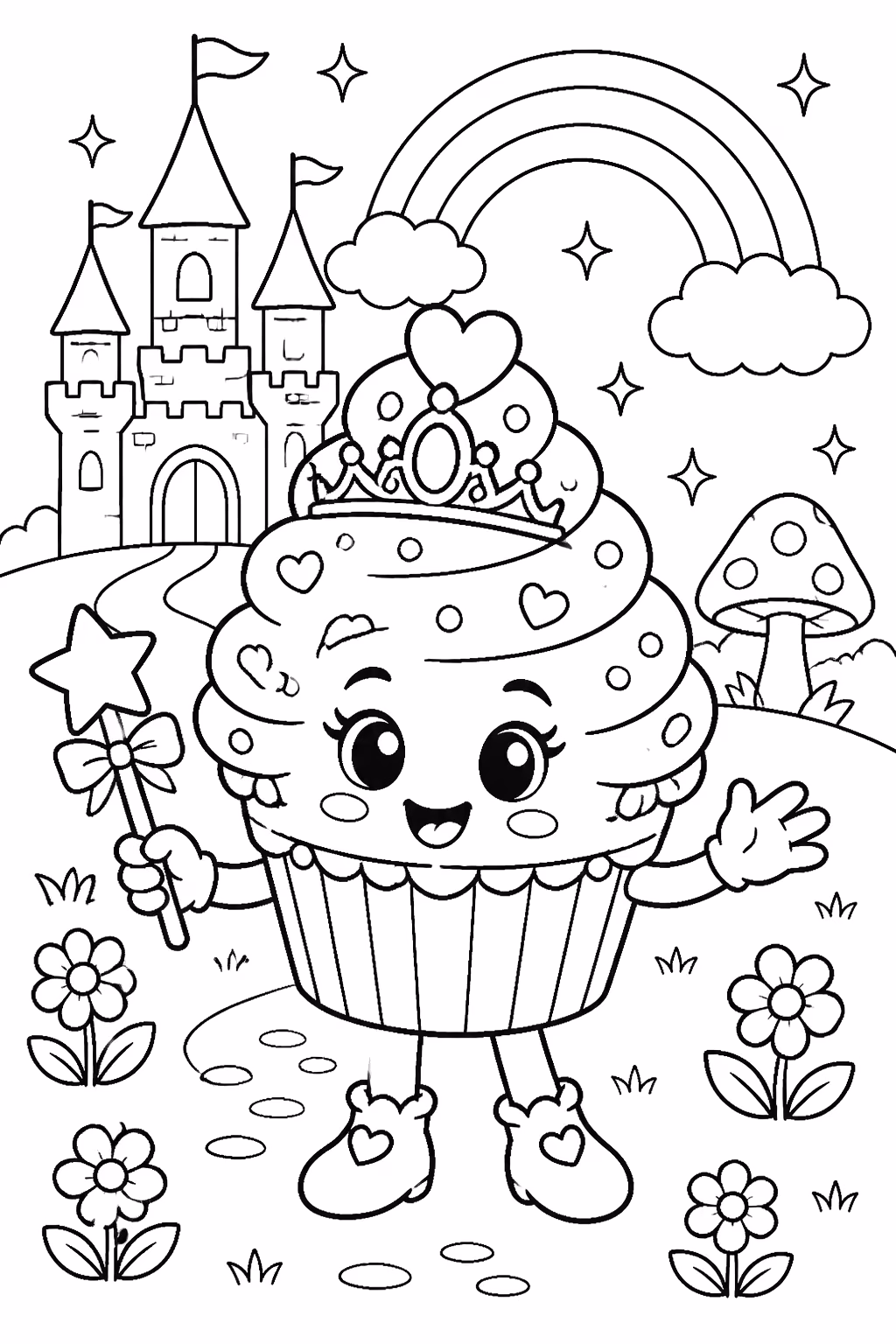 Cupcake para colorir — desenho para imprimir