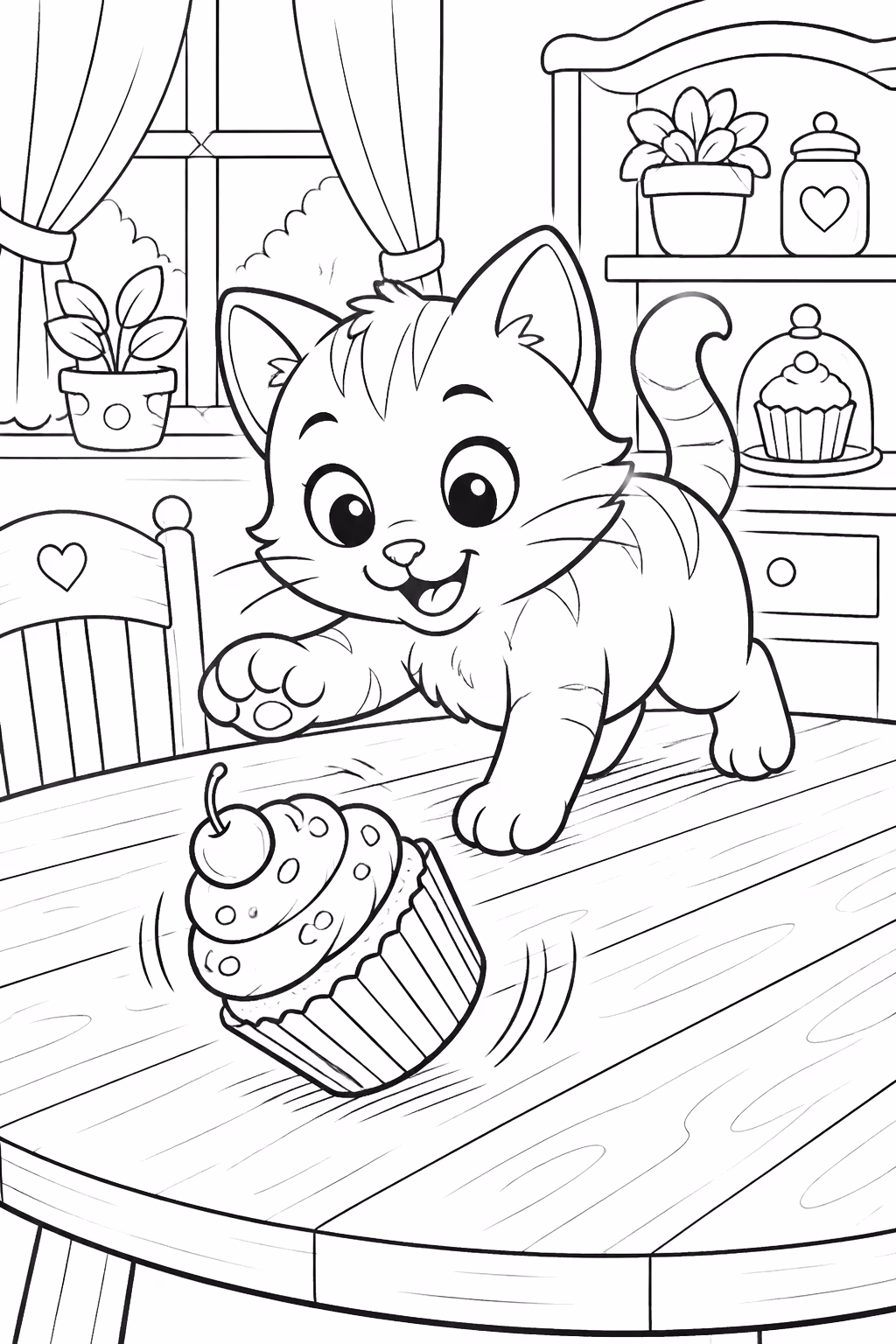 Cupcake para colorir — desenho para imprimir