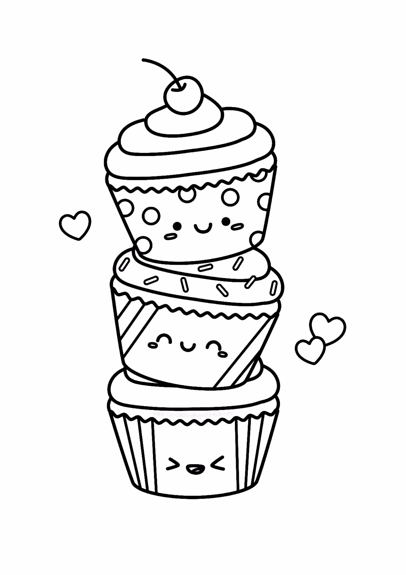Cupcake e para colorir — desenho para imprimir