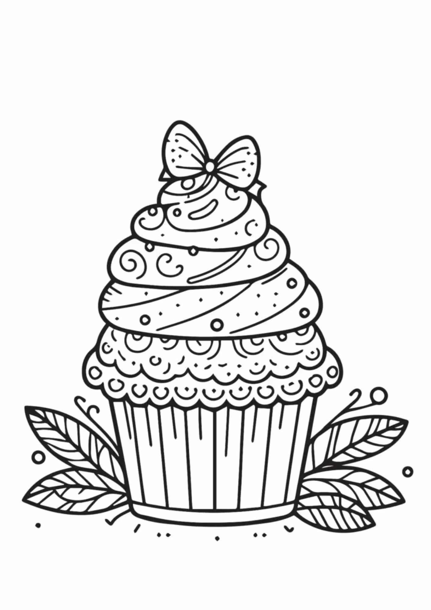 Cupcake e para colorir — desenho para imprimir
