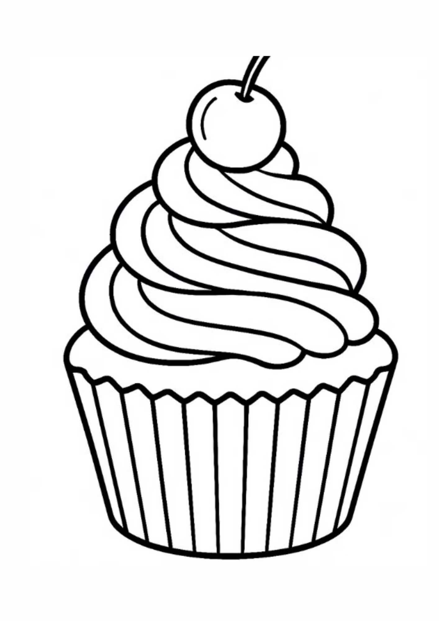 Cupcake e para colorir — desenho para imprimir