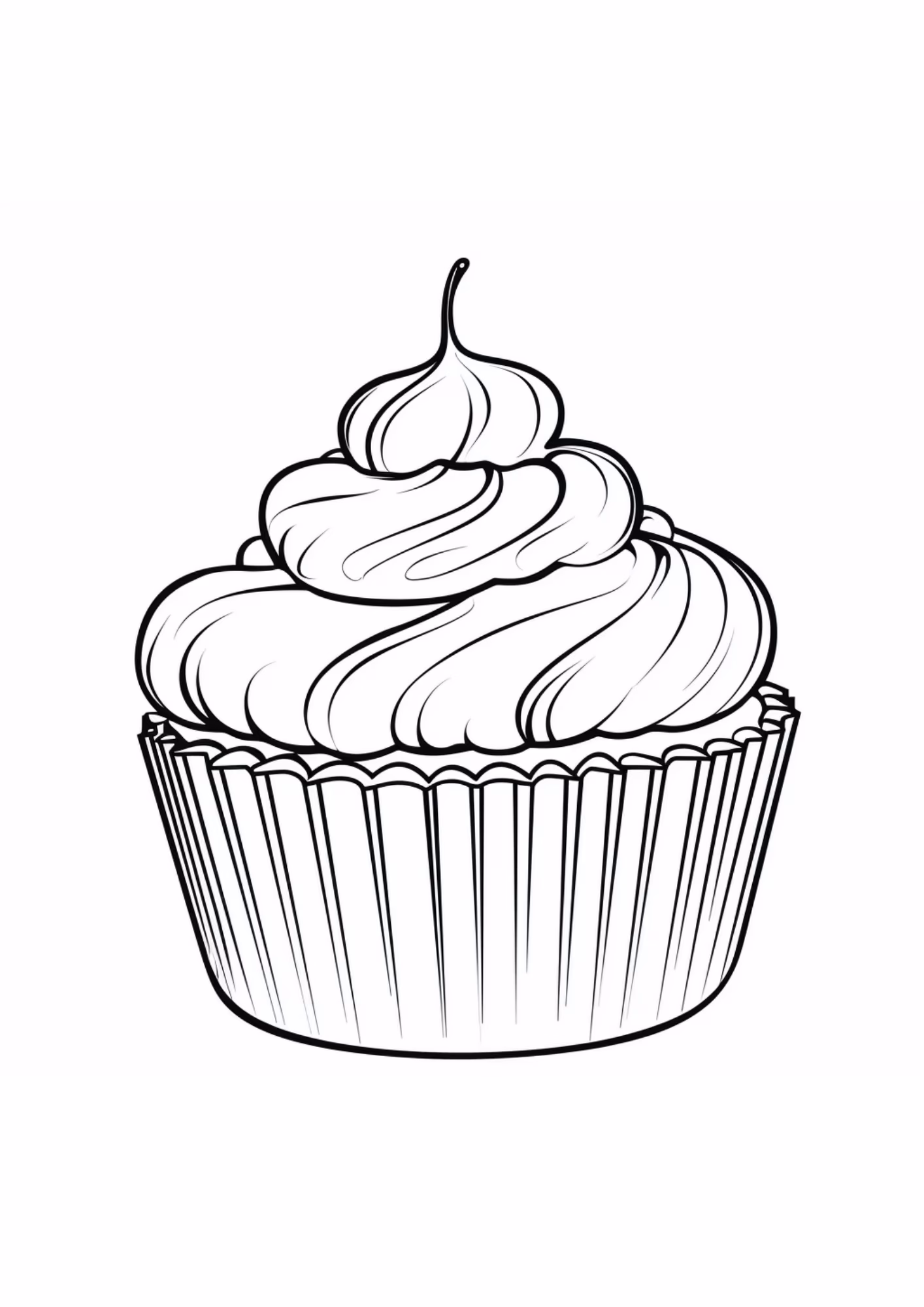 Cupcake e para colorir — desenho para imprimir