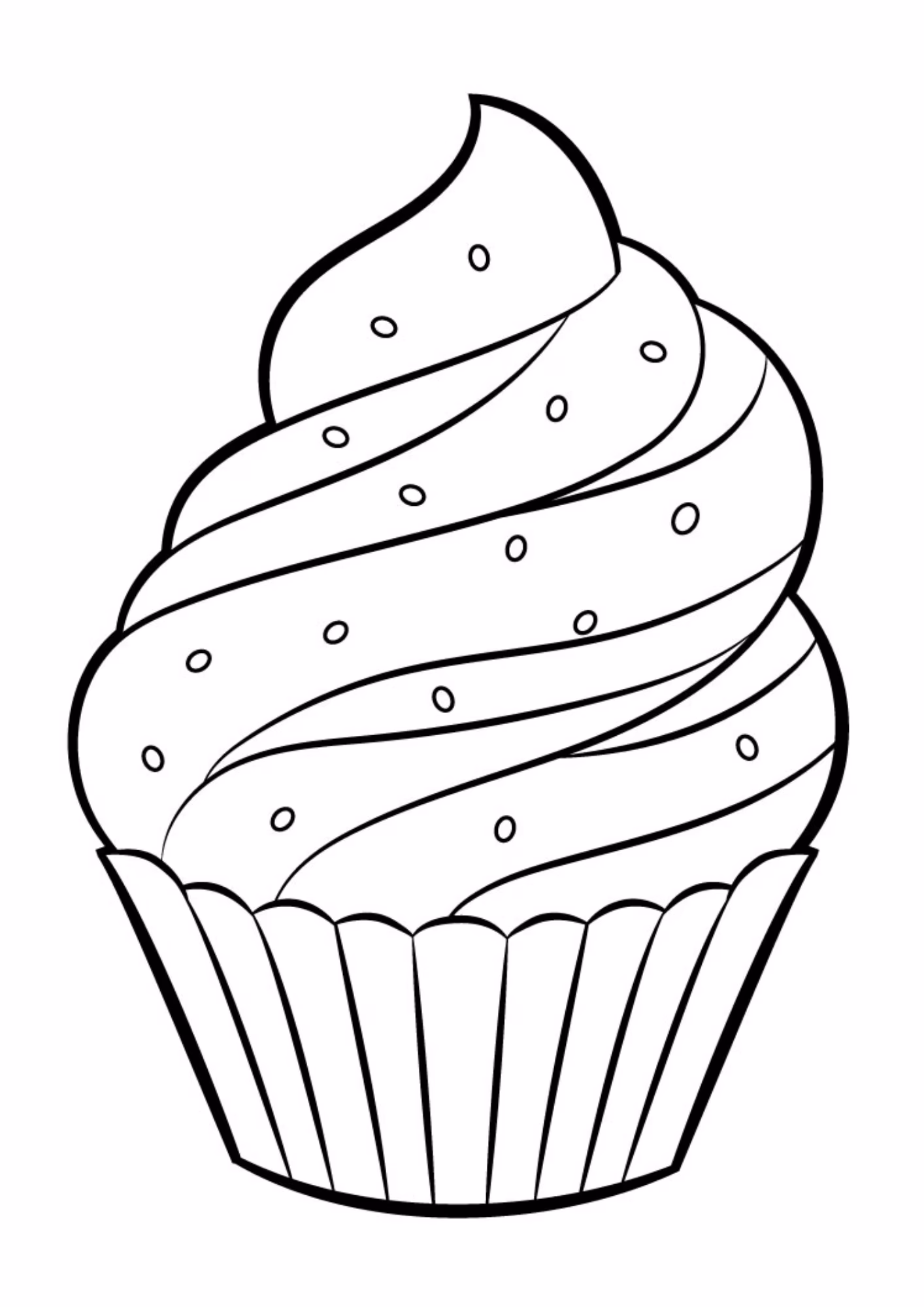 Cupcake e para colorir — desenho para imprimir
