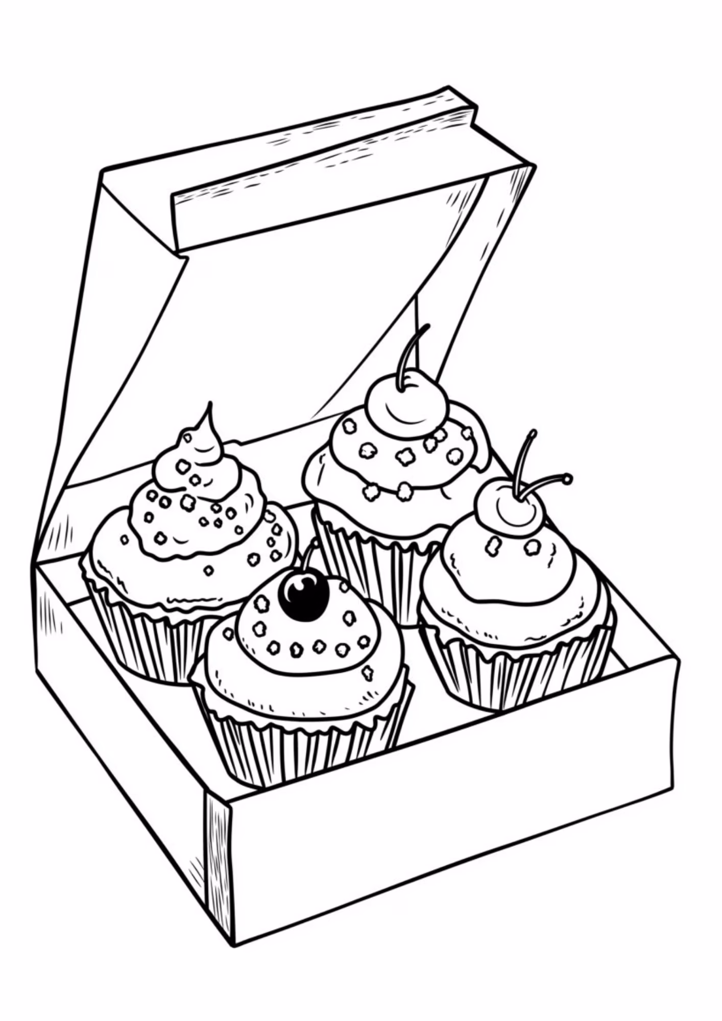 Cupcake e para colorir — desenho para imprimir