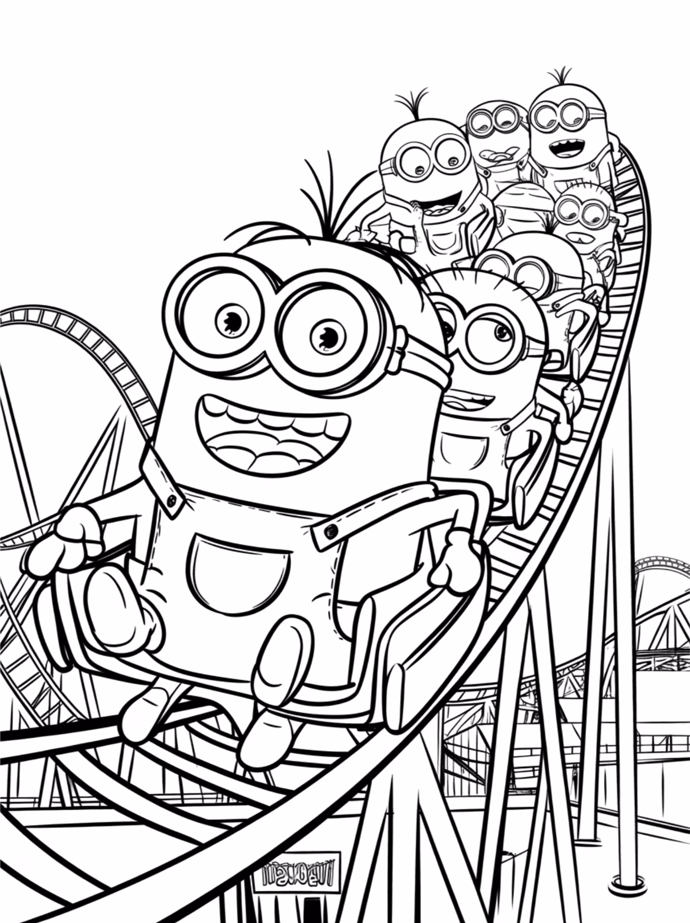Dos minions para colorir — desenho para imprimir