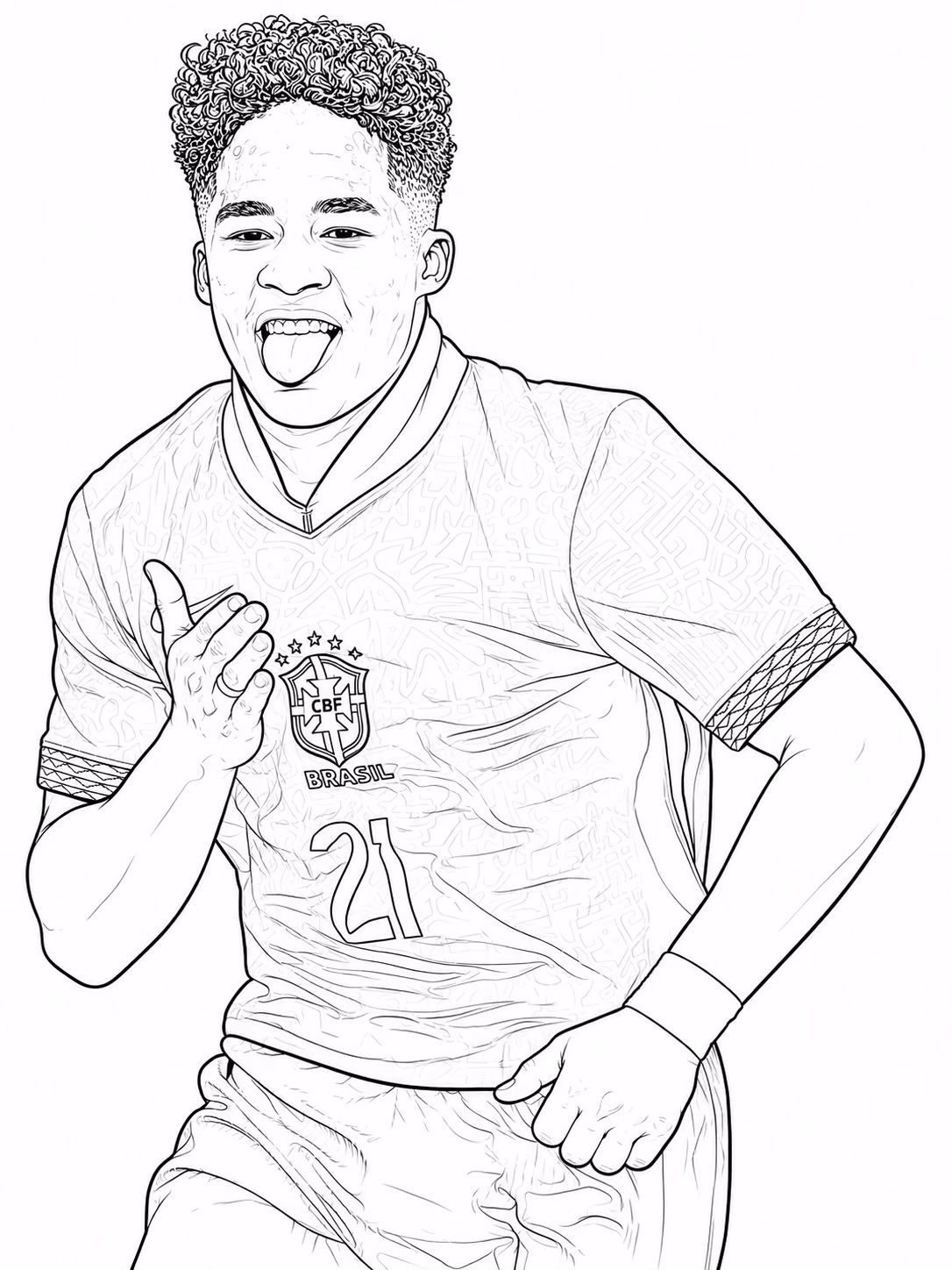 Endrick para colorir — desenho para imprimir