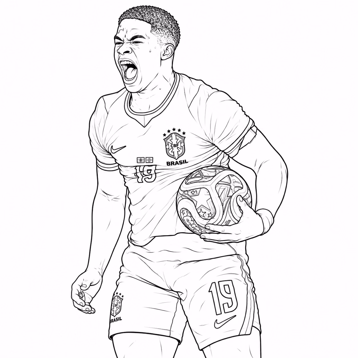 Endrick para colorir — desenho para imprimir