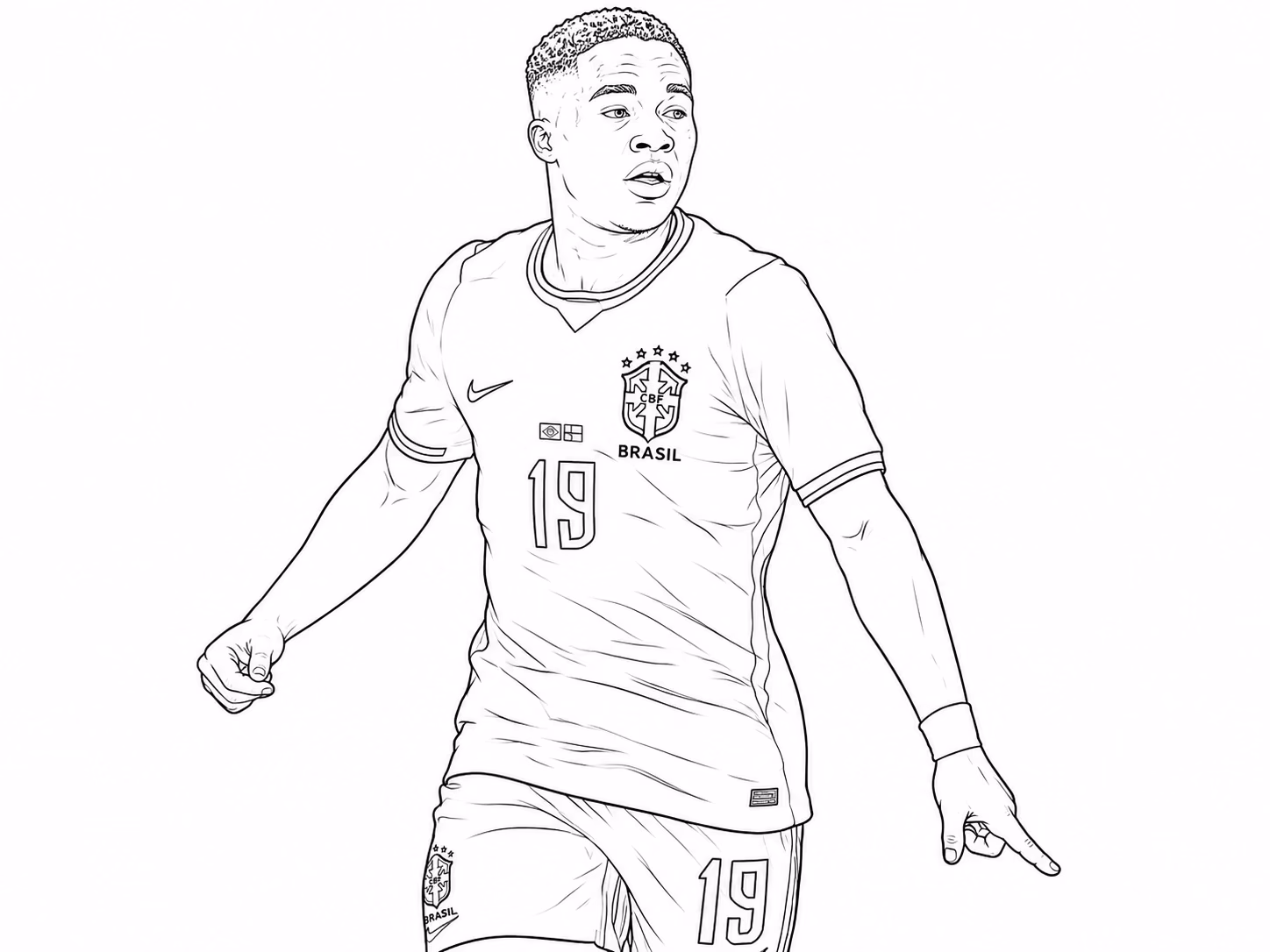 Endrick para colorir — desenho para imprimir