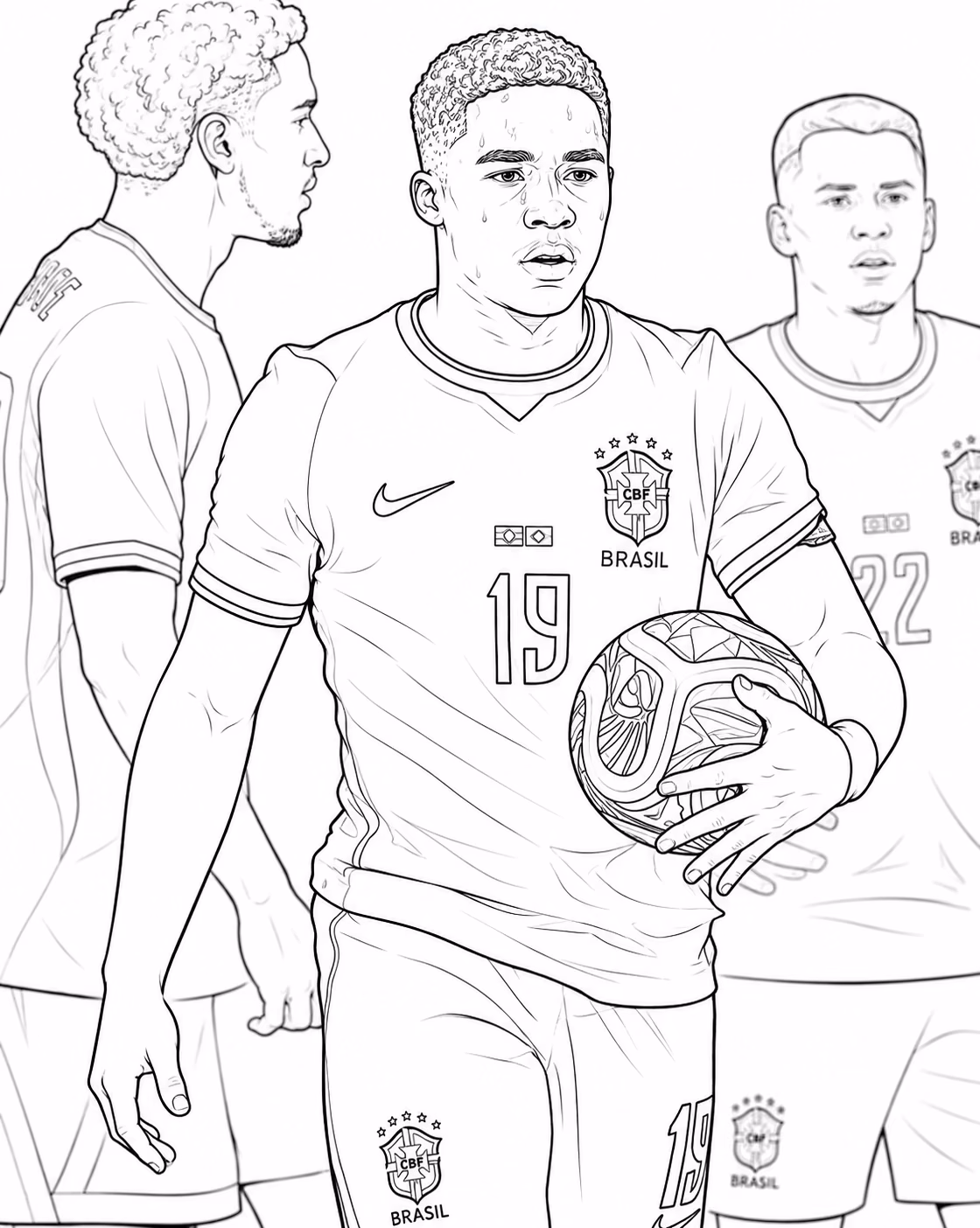 Endrick para colorir — desenho para imprimir