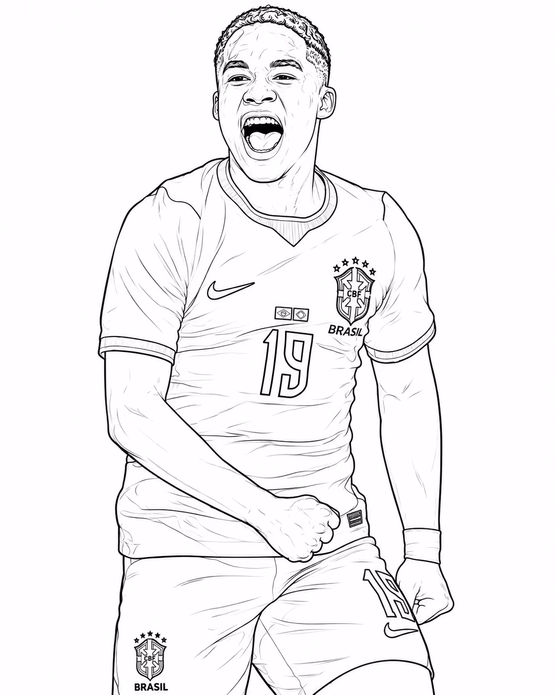Endrick para colorir — desenho para imprimir