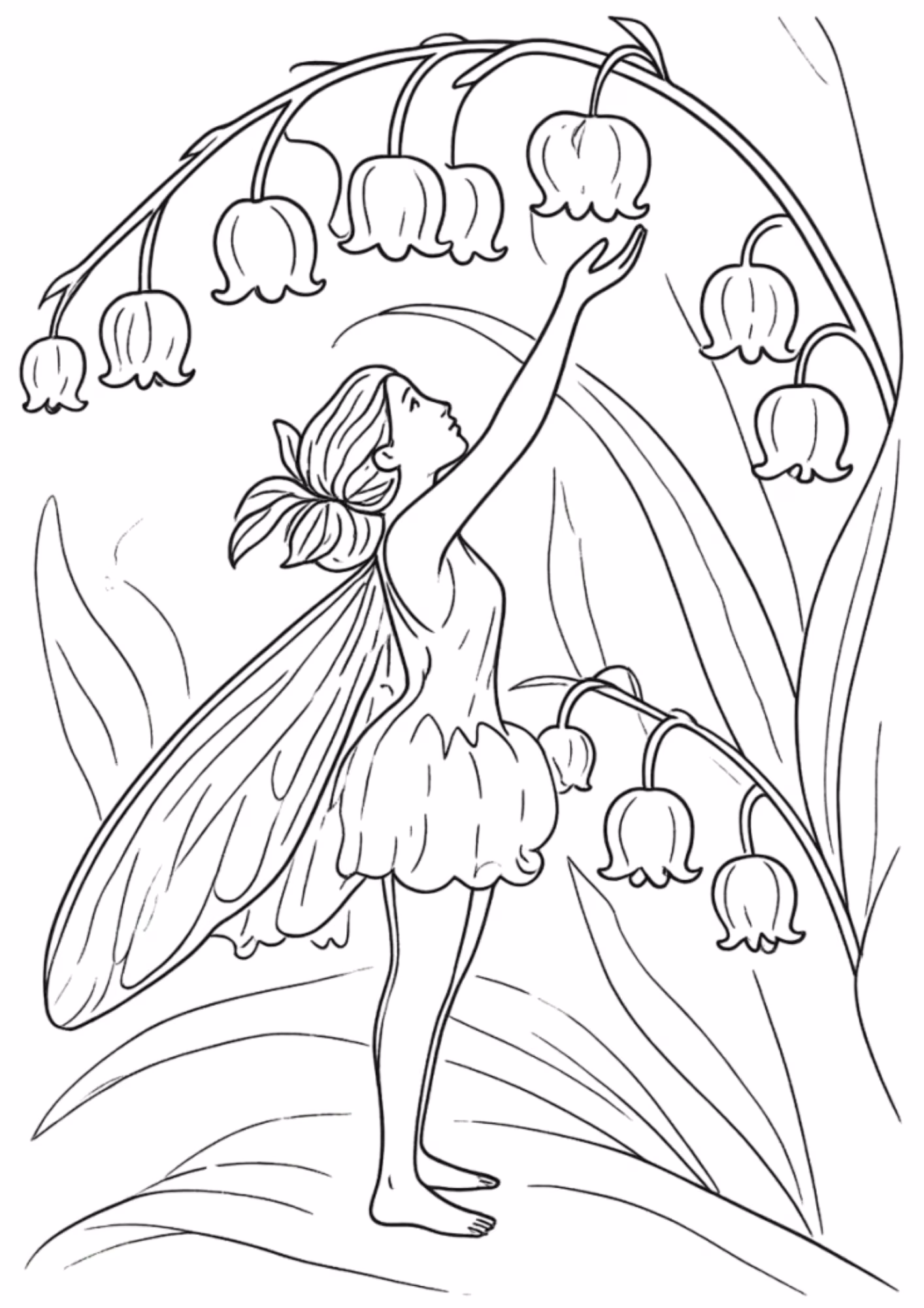 Fadas e para colorir — desenho para imprimir