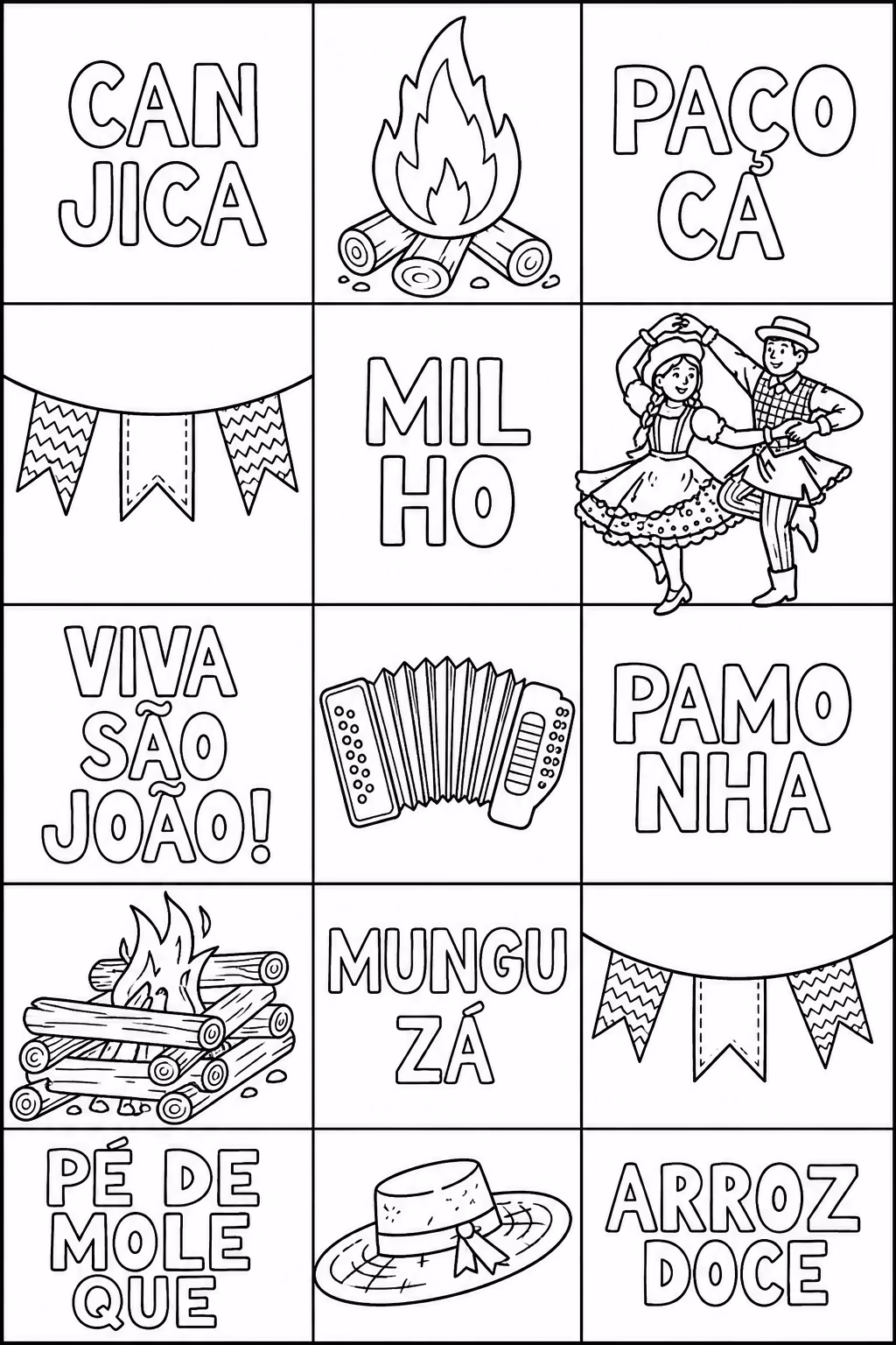 Festa para colorir — desenho para imprimir