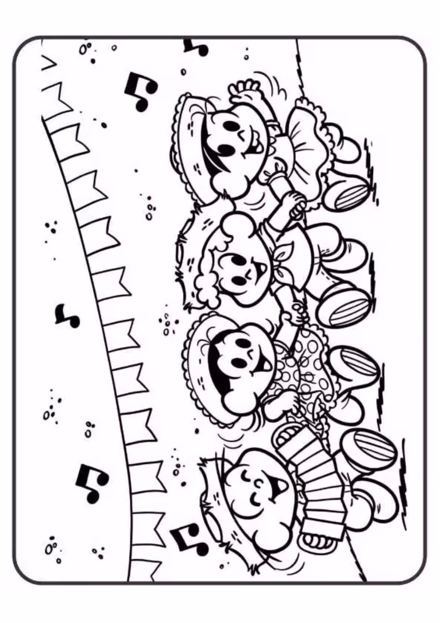 Festa junina e para colorir — desenho para imprimir