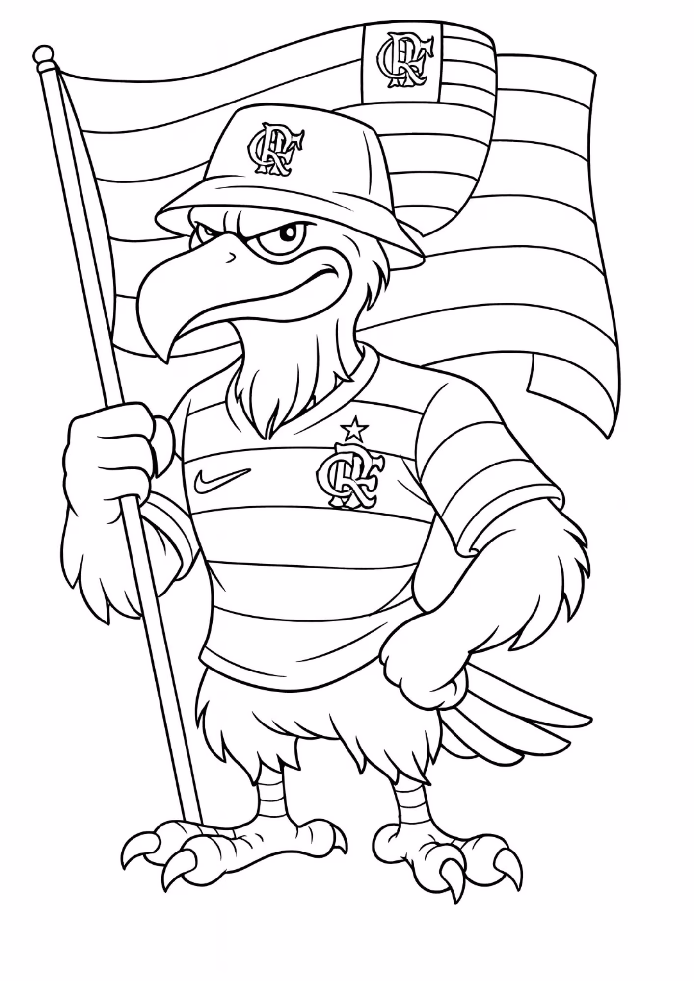 Flamengo e para colorir — desenho para imprimir