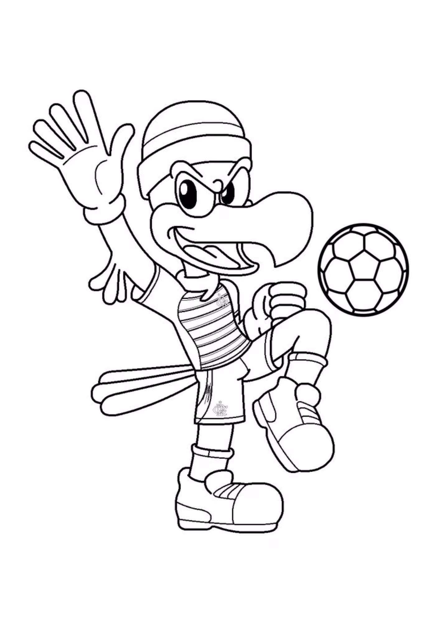 Flamengo e para colorir — desenho para imprimir