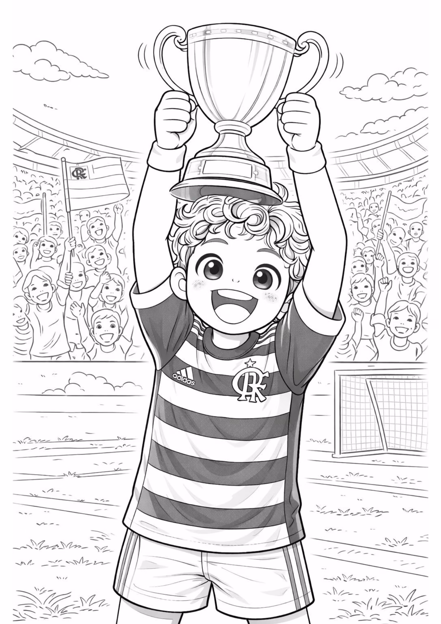Flamengo e para colorir — desenho para imprimir