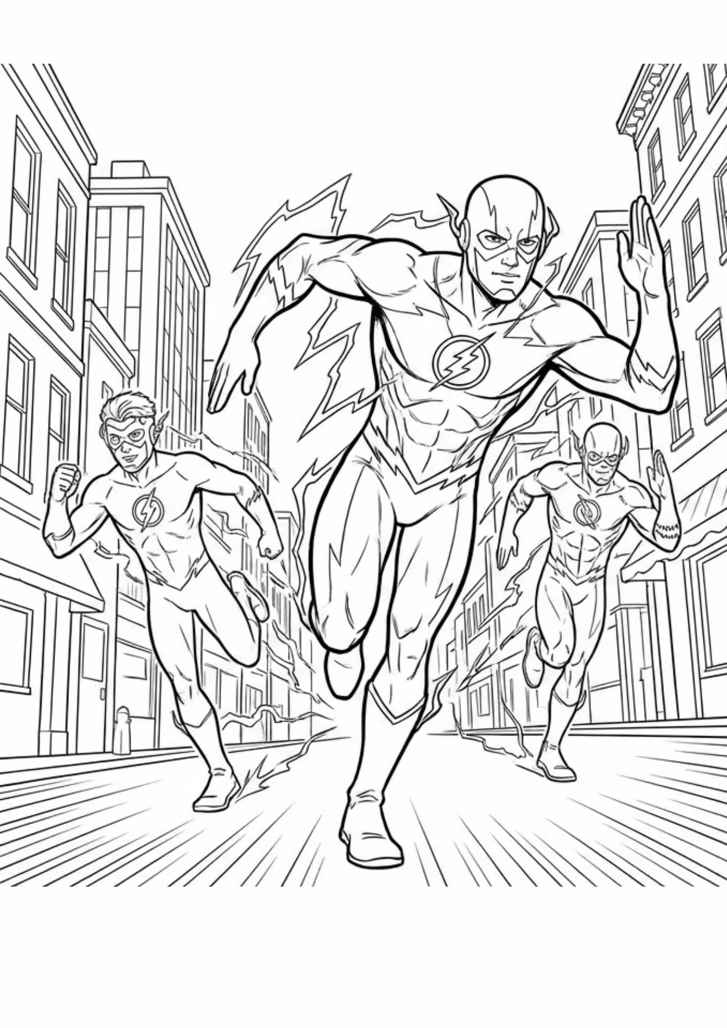 Flash e para colorir — desenho para imprimir