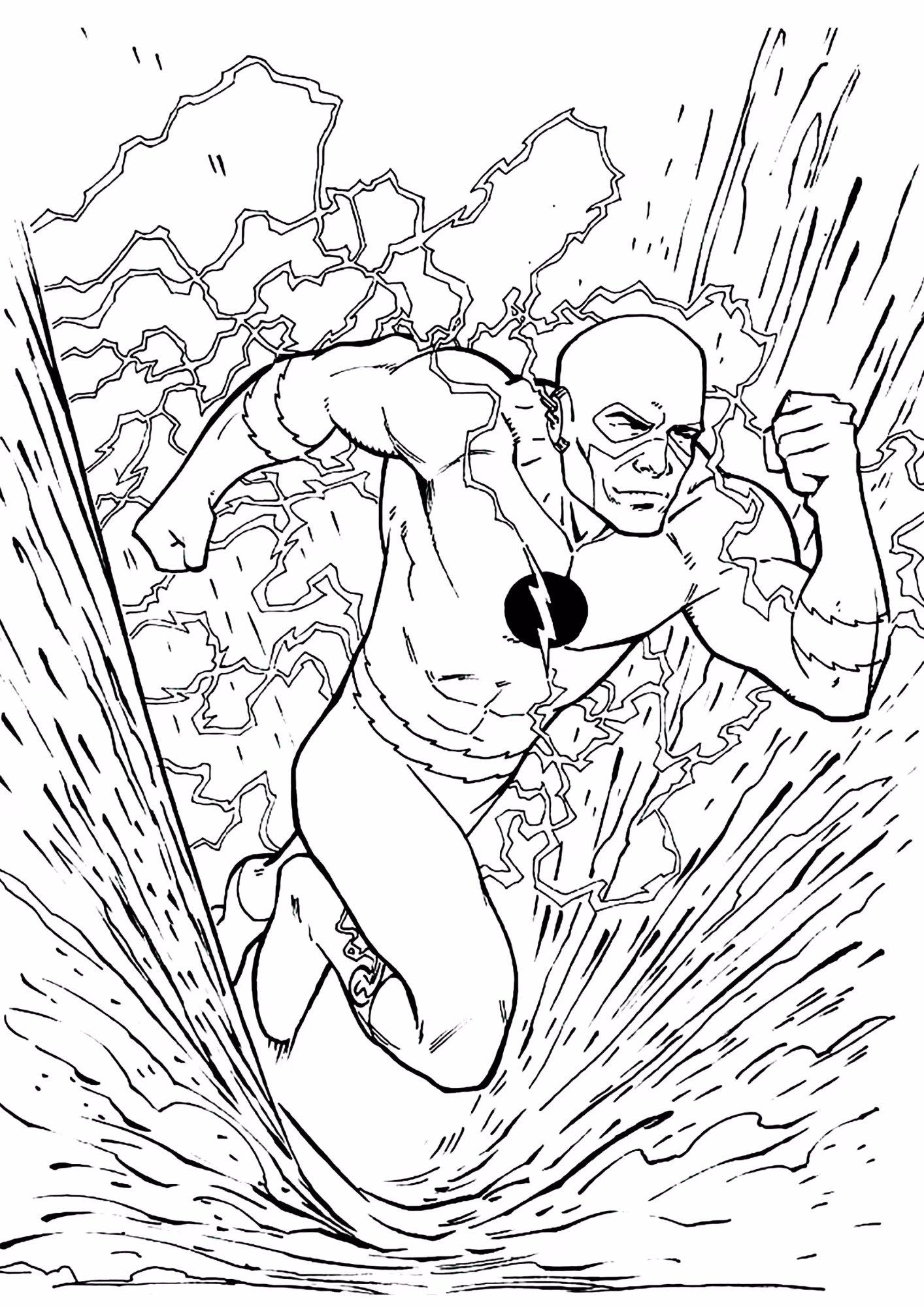 Flash e para colorir — desenho para imprimir