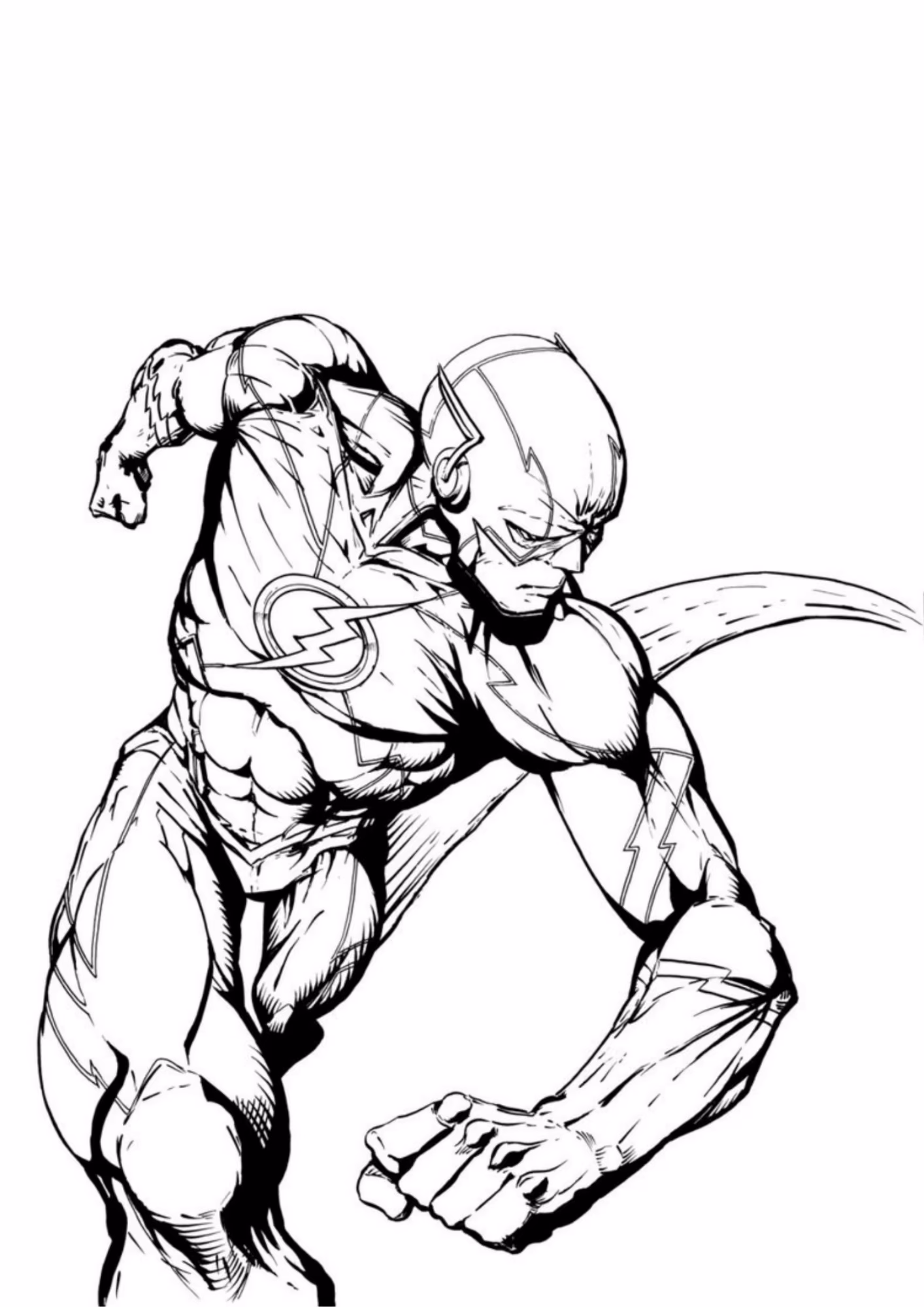 Flash e para colorir — desenho para imprimir