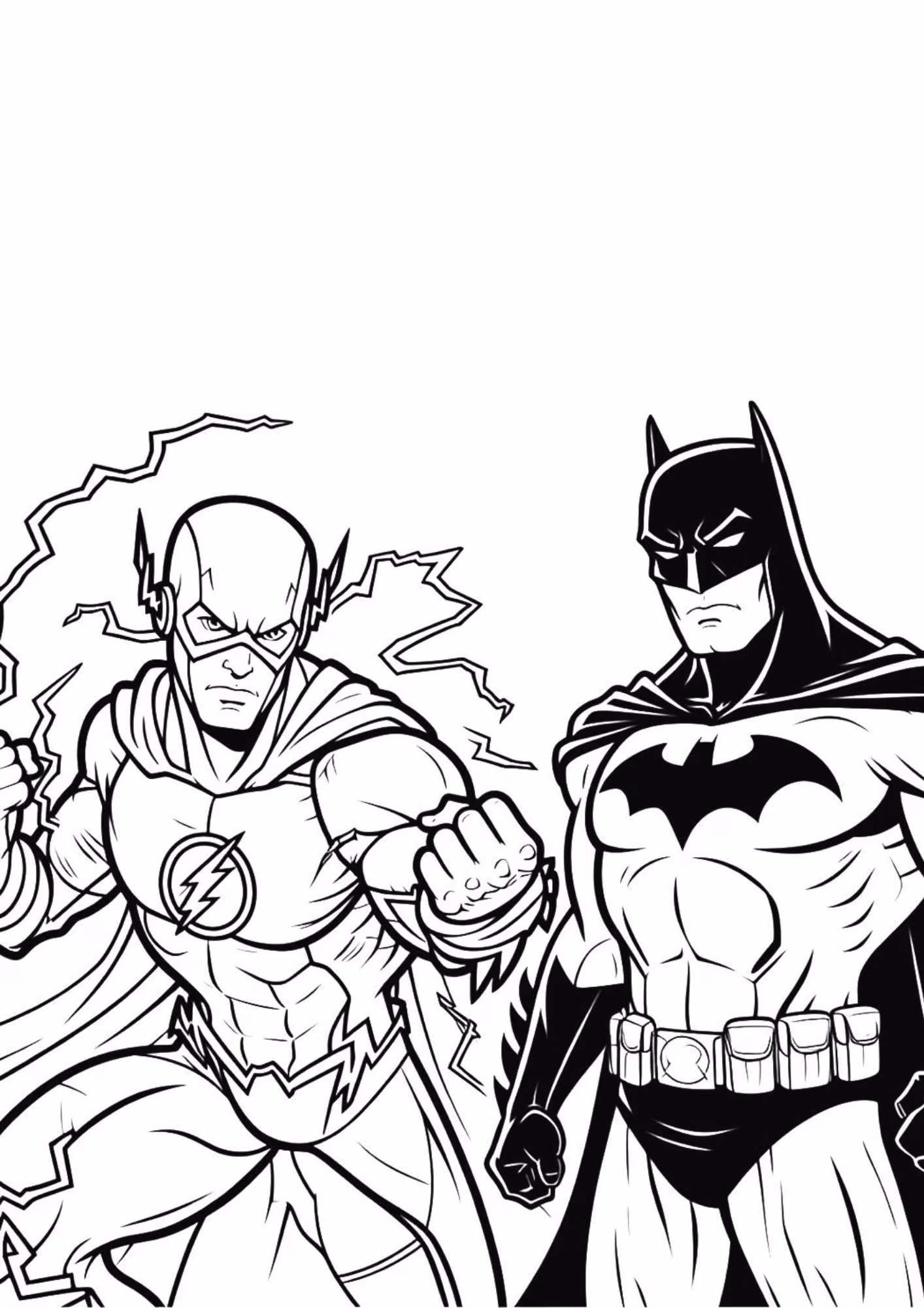 Flash e para colorir — desenho para imprimir