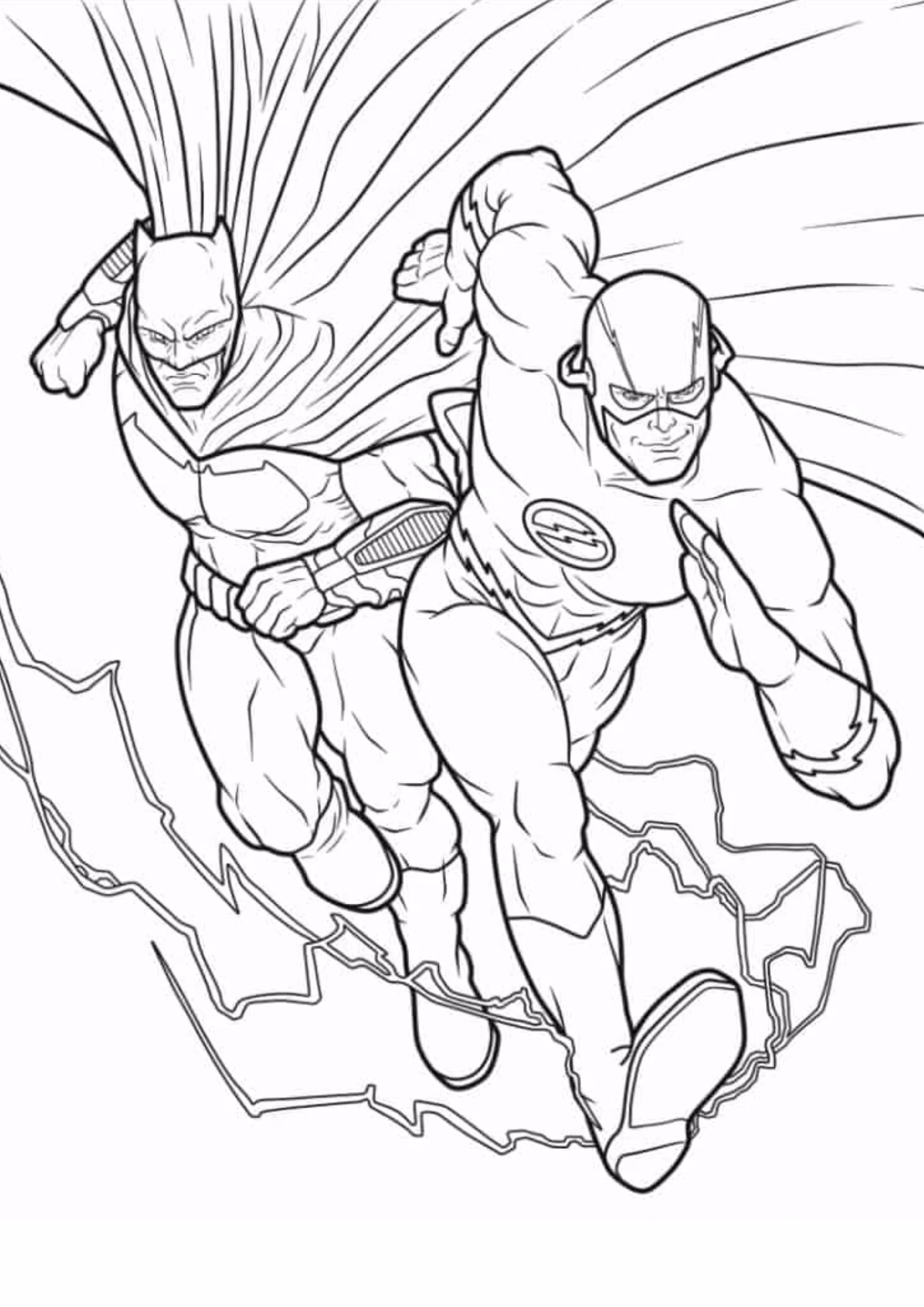 Flash e para colorir — desenho para imprimir