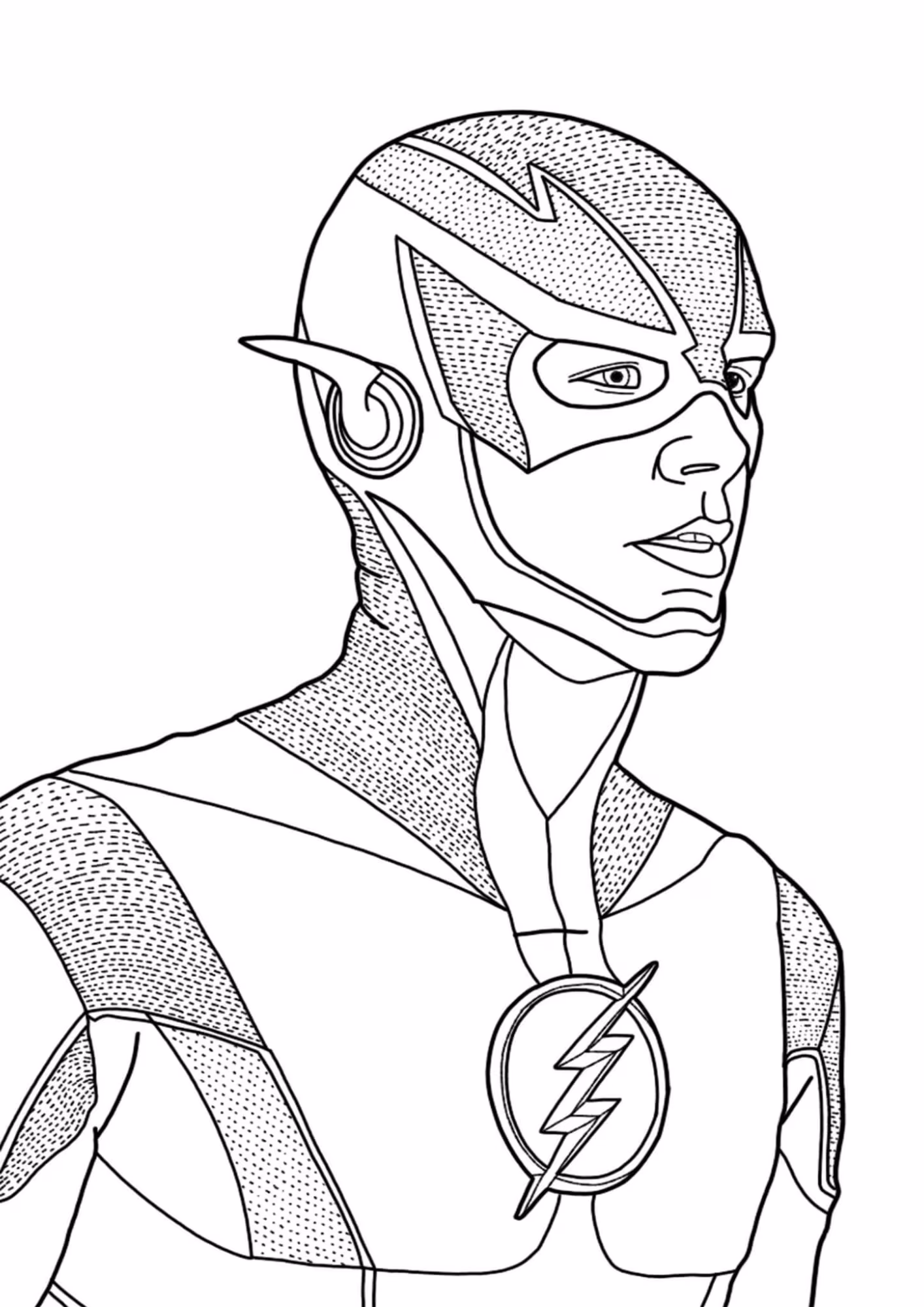 Flash e para colorir — desenho para imprimir