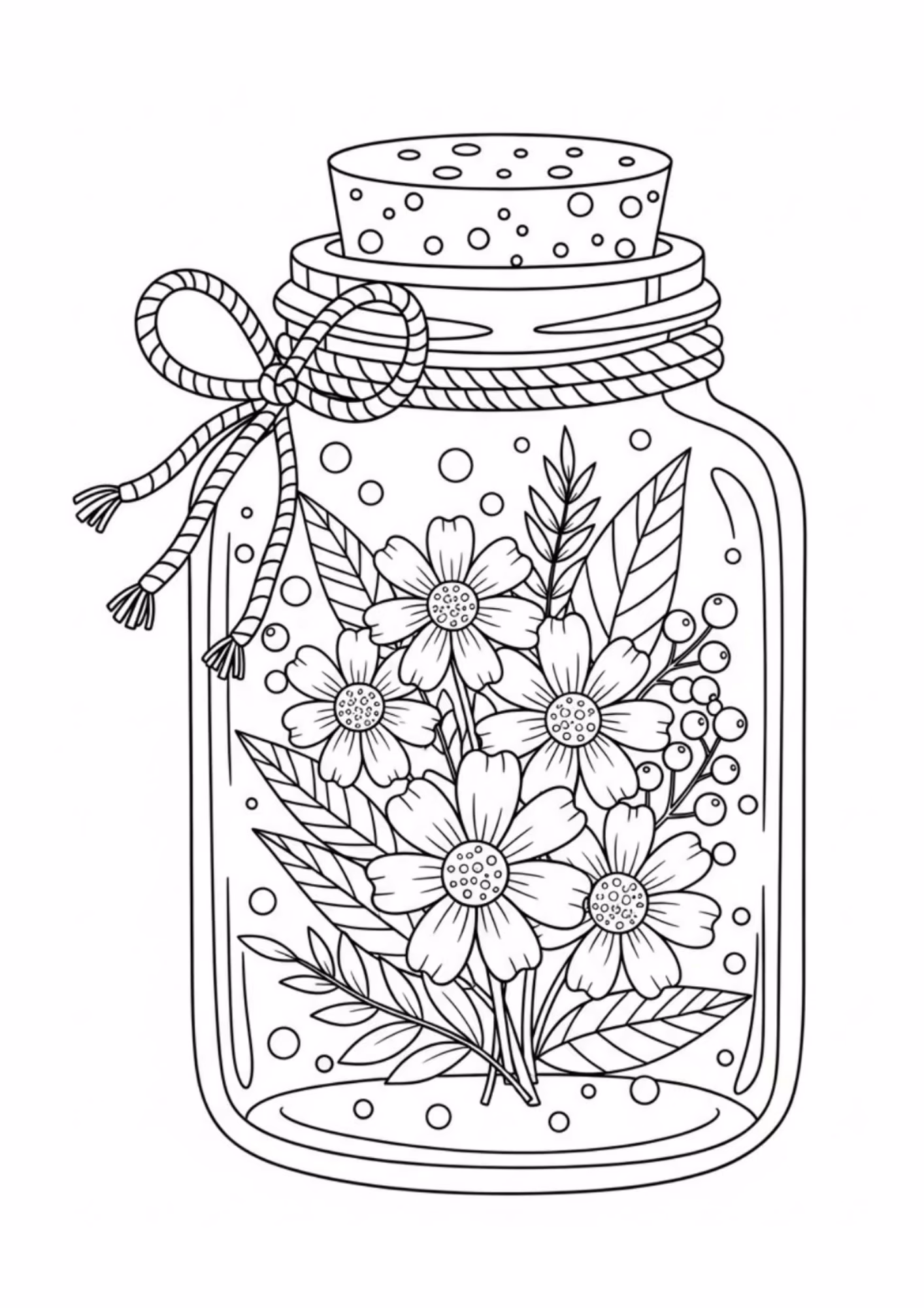 Flores e para colorir — desenho para imprimir