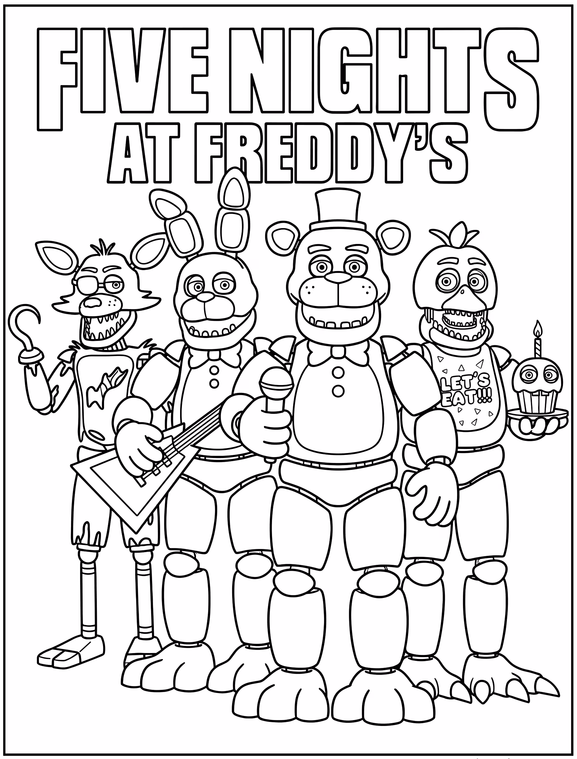 Fnaf para colorir — desenho para imprimir