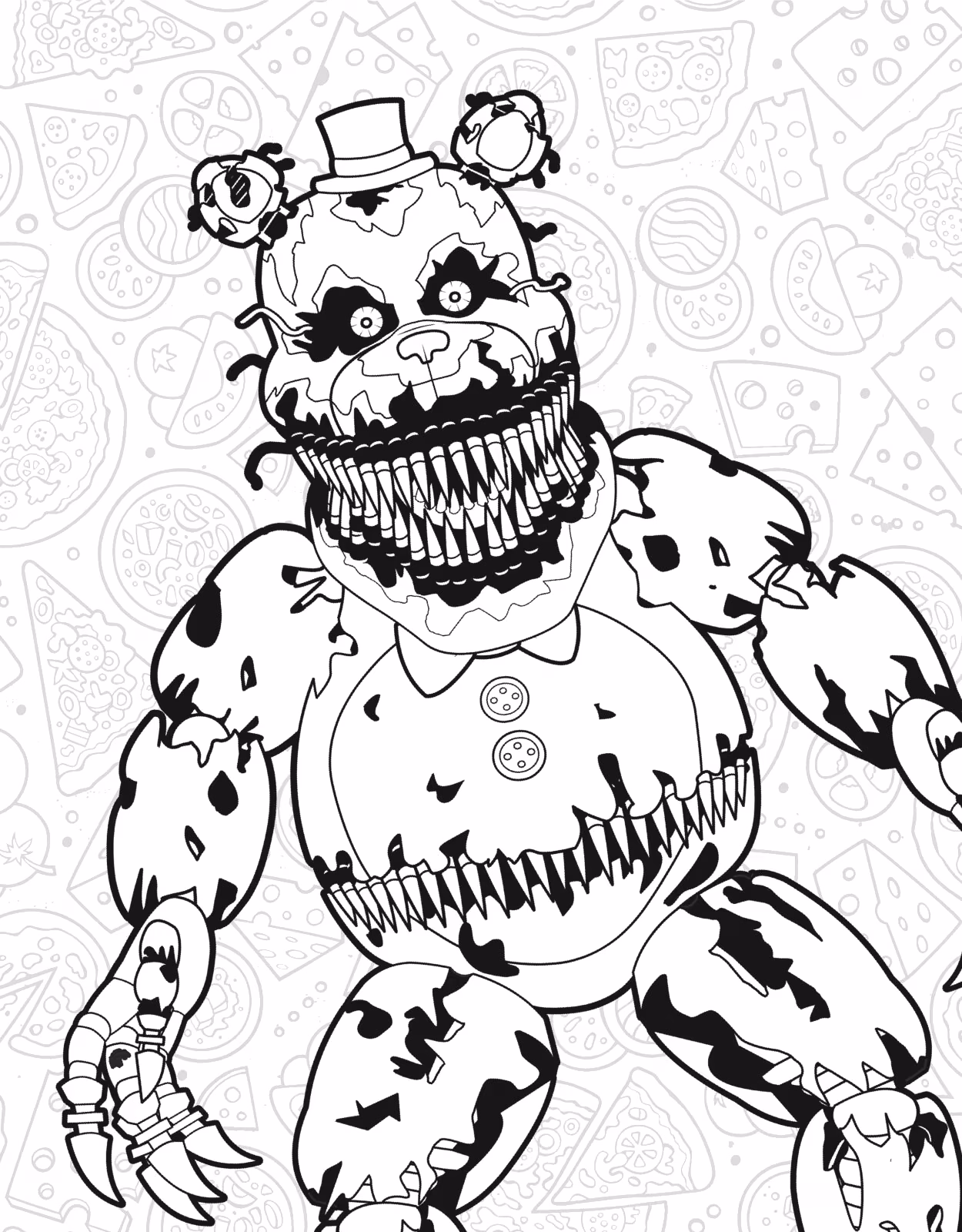 Fnaf para colorir — desenho para imprimir