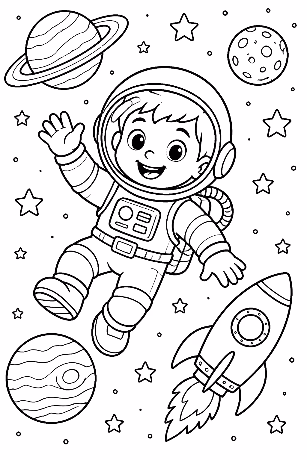 Foguete para colorir — desenho para imprimir