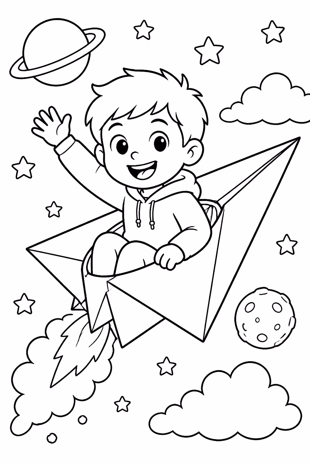Foguete para colorir — desenho para imprimir