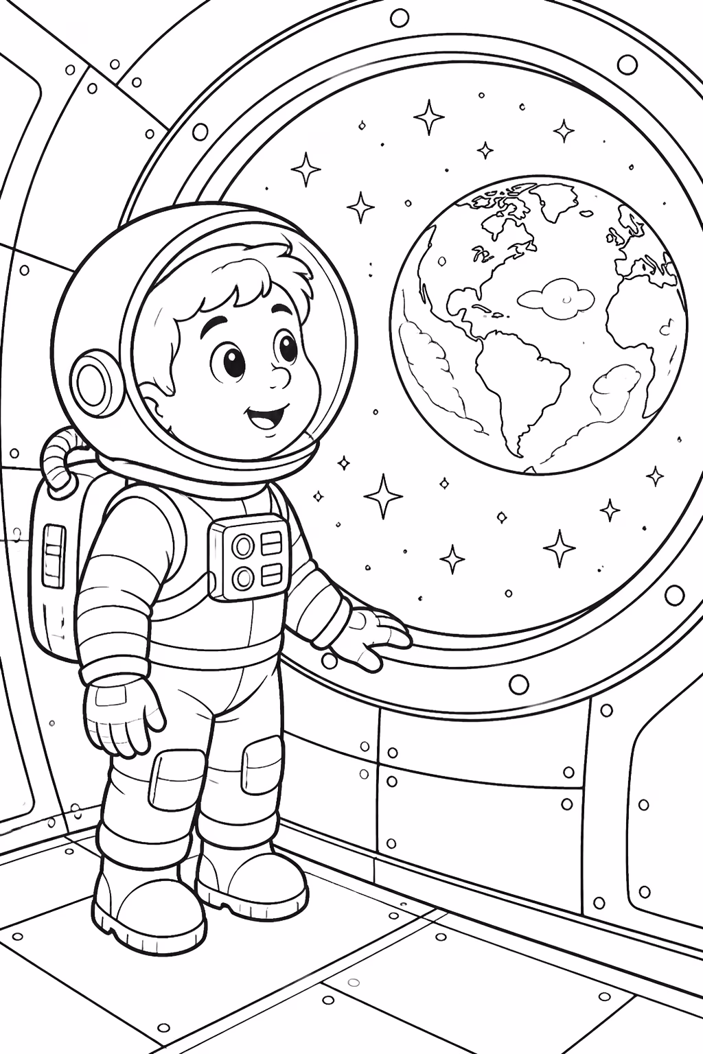 Foguete para colorir — desenho para imprimir