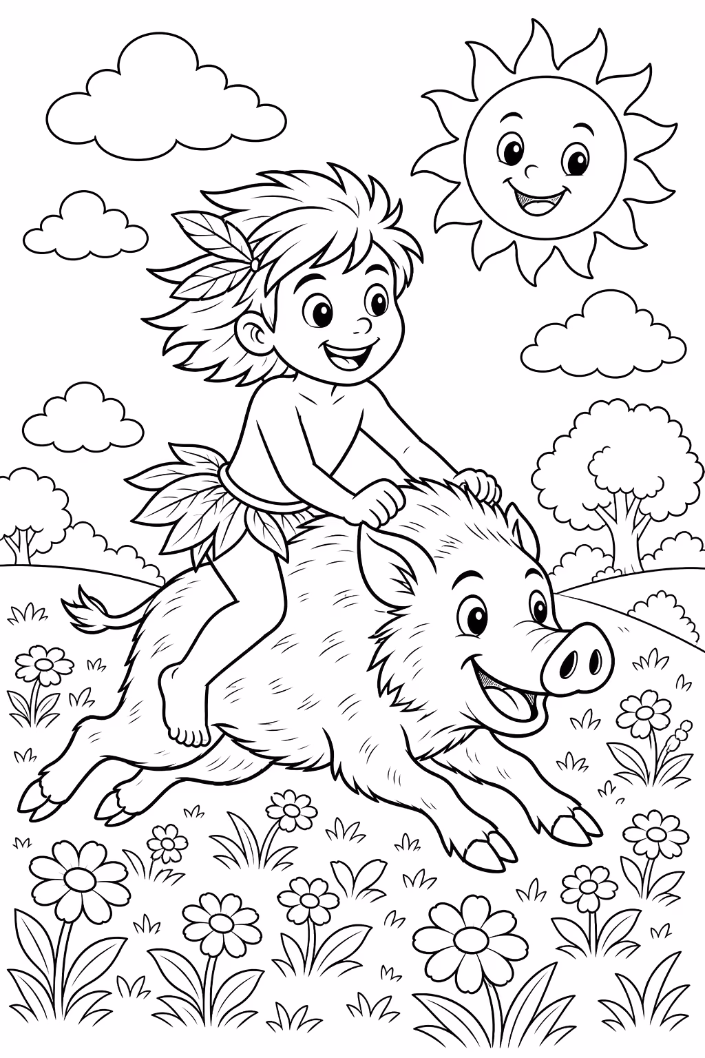 Folclore para colorir — desenho para imprimir