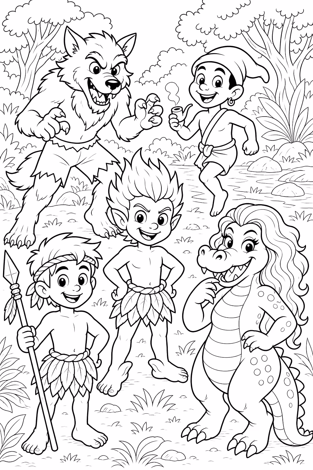 Folclore para colorir — desenho para imprimir