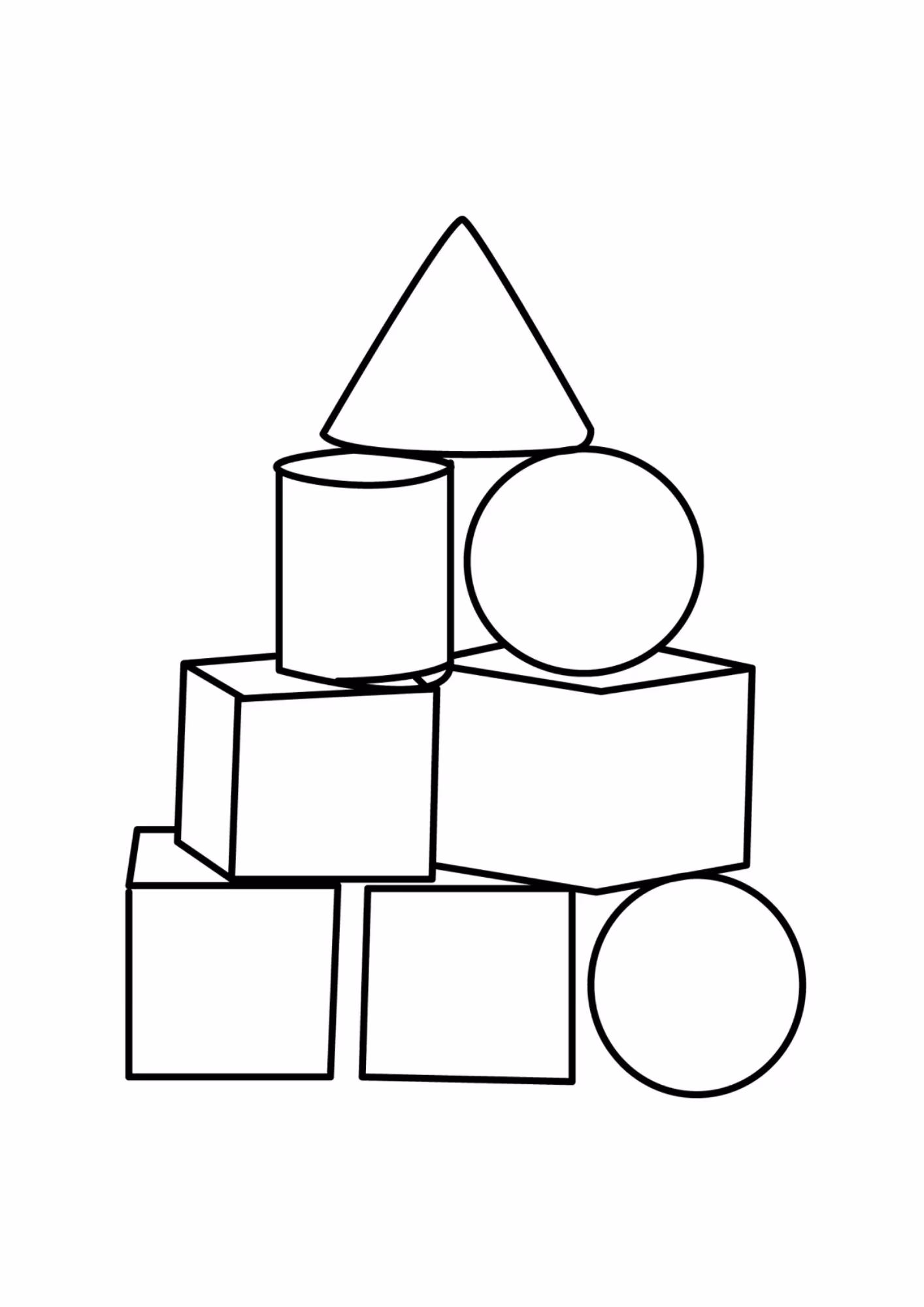 Formas geometricas e para colorir — desenho para imprimir