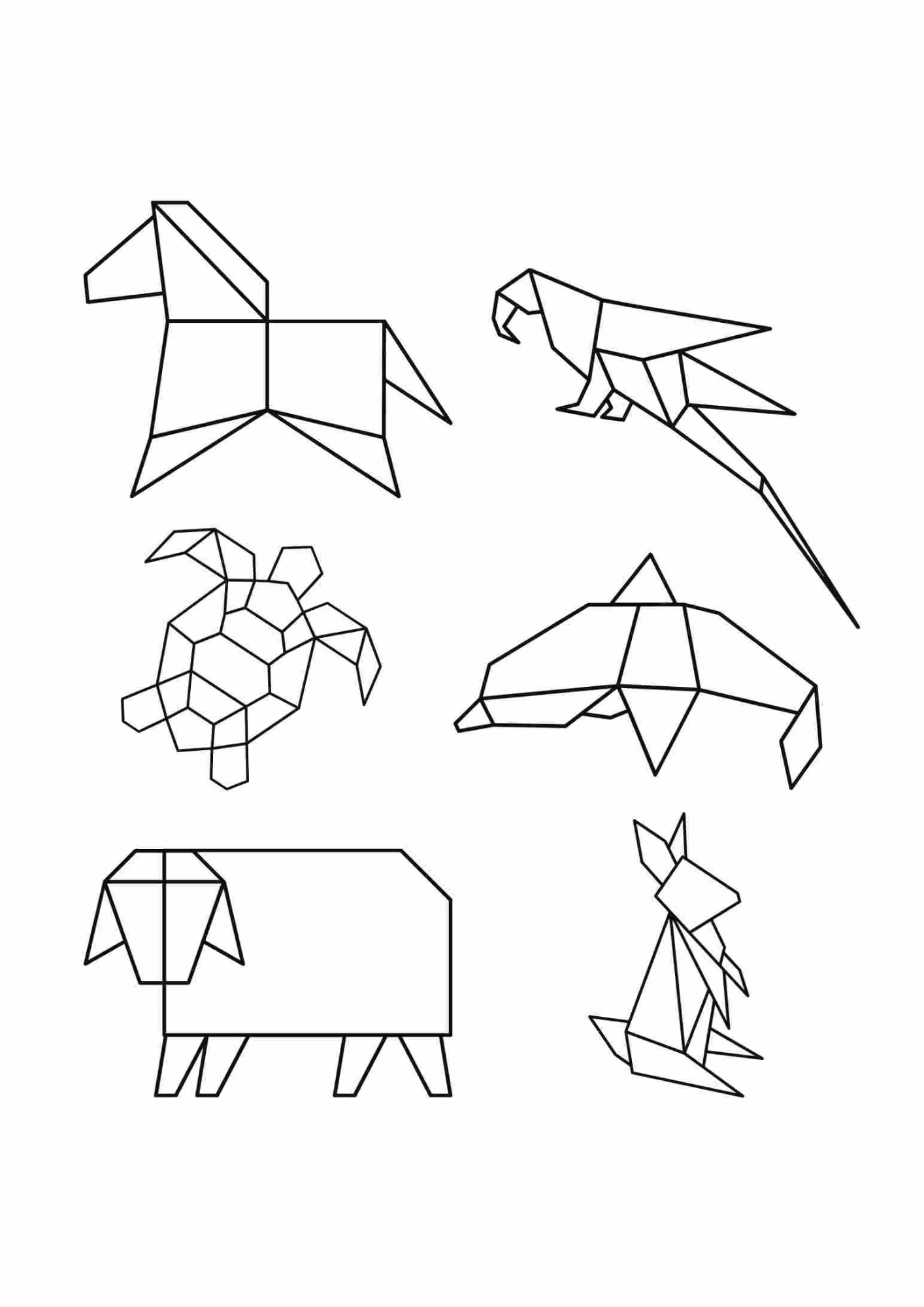 Formas geometricas e para colorir — desenho para imprimir