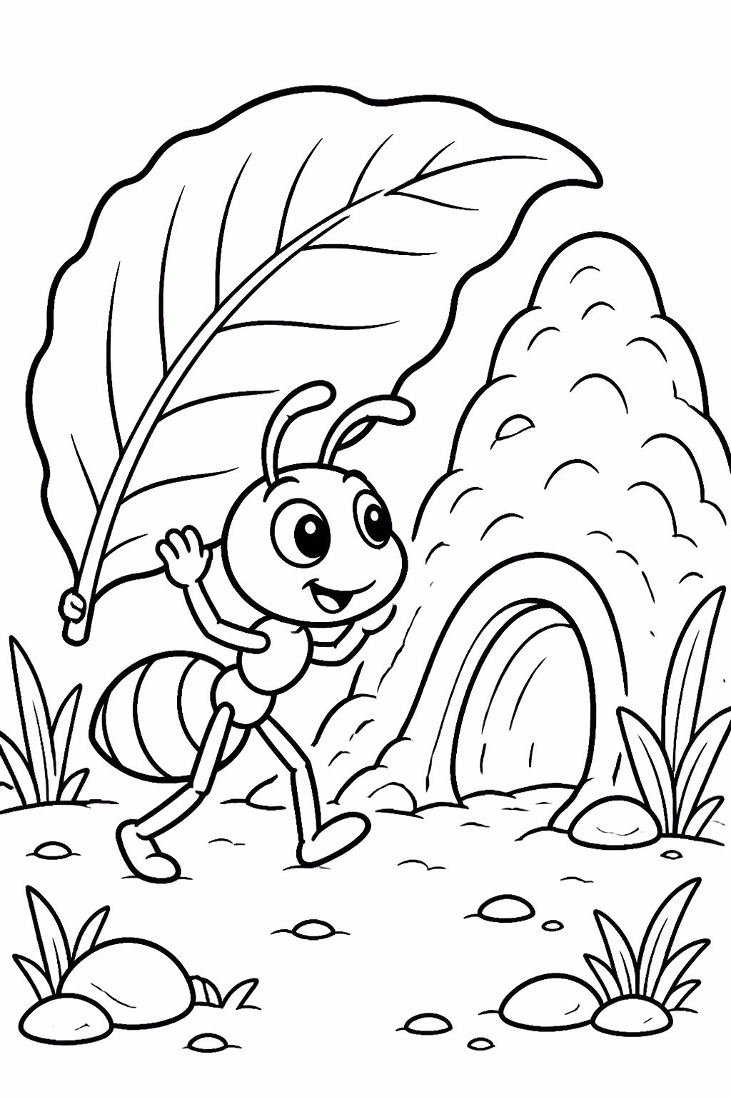 Formigas para colorir — desenho para imprimir