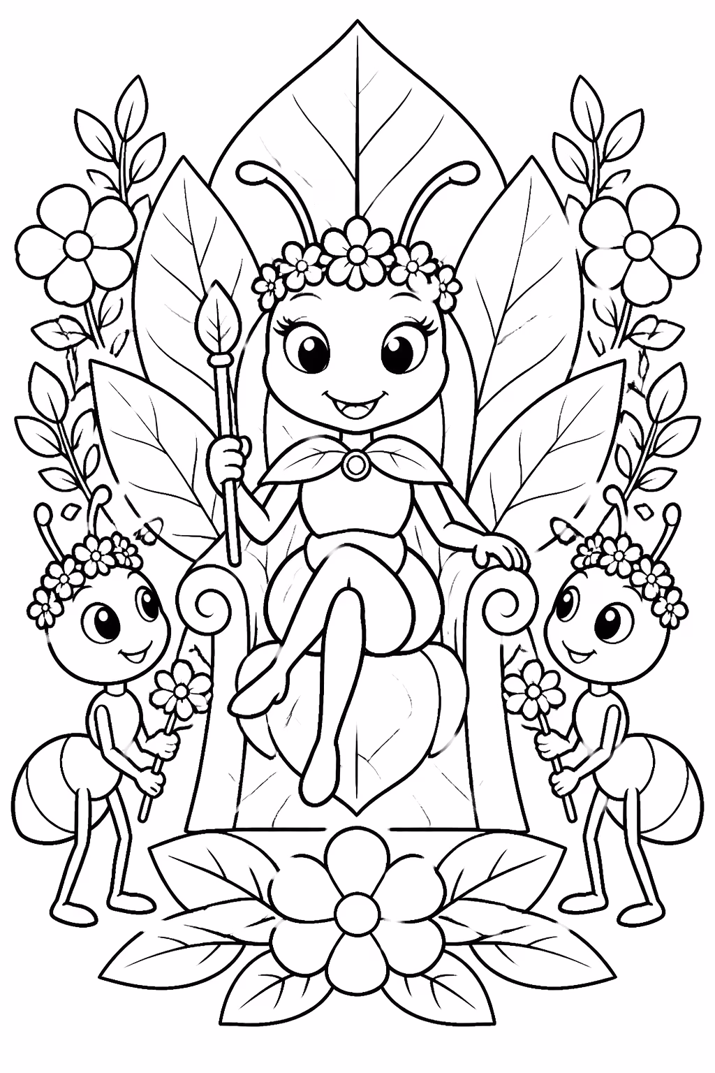 Formigas para colorir — desenho para imprimir
