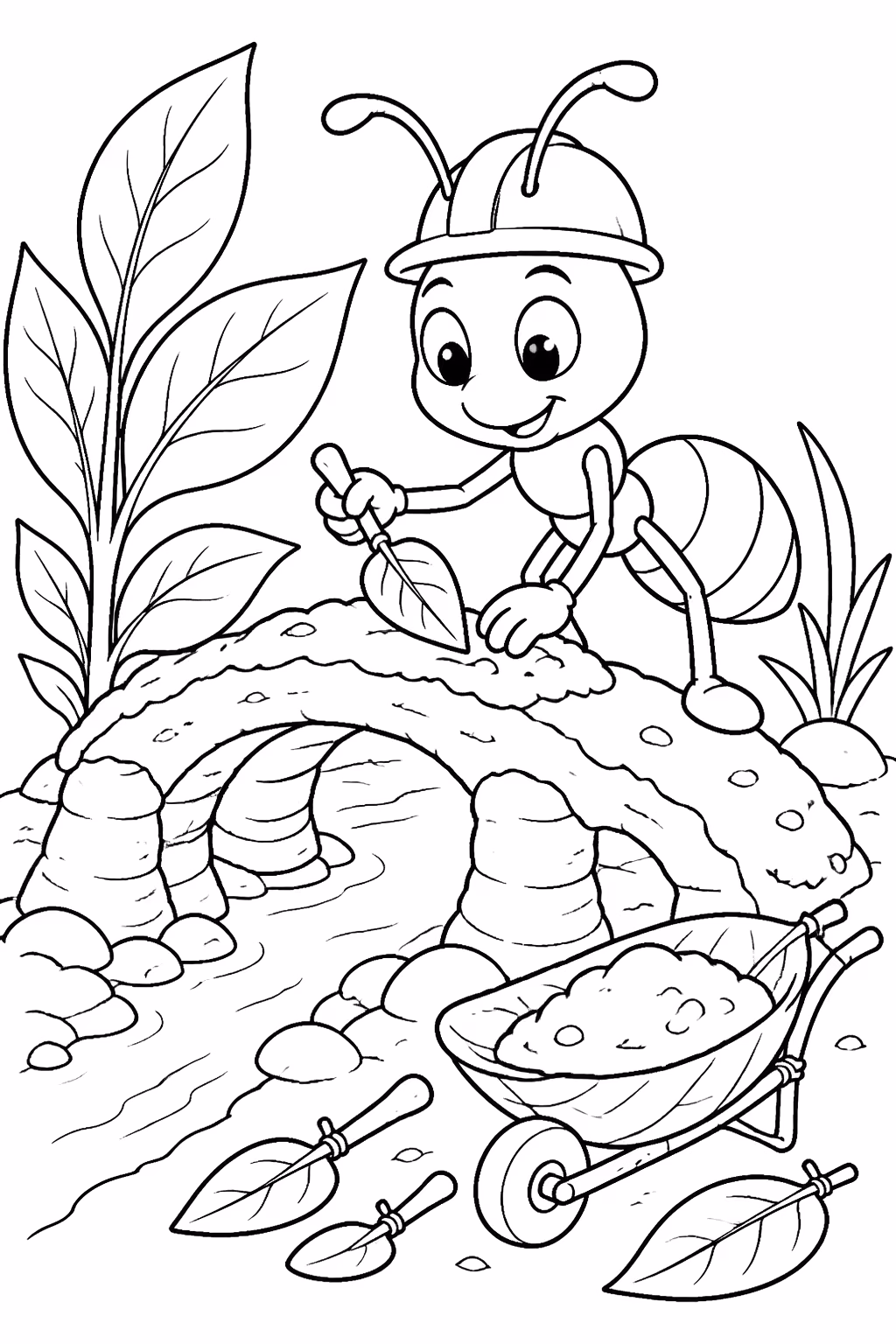 Formigas para colorir — desenho para imprimir