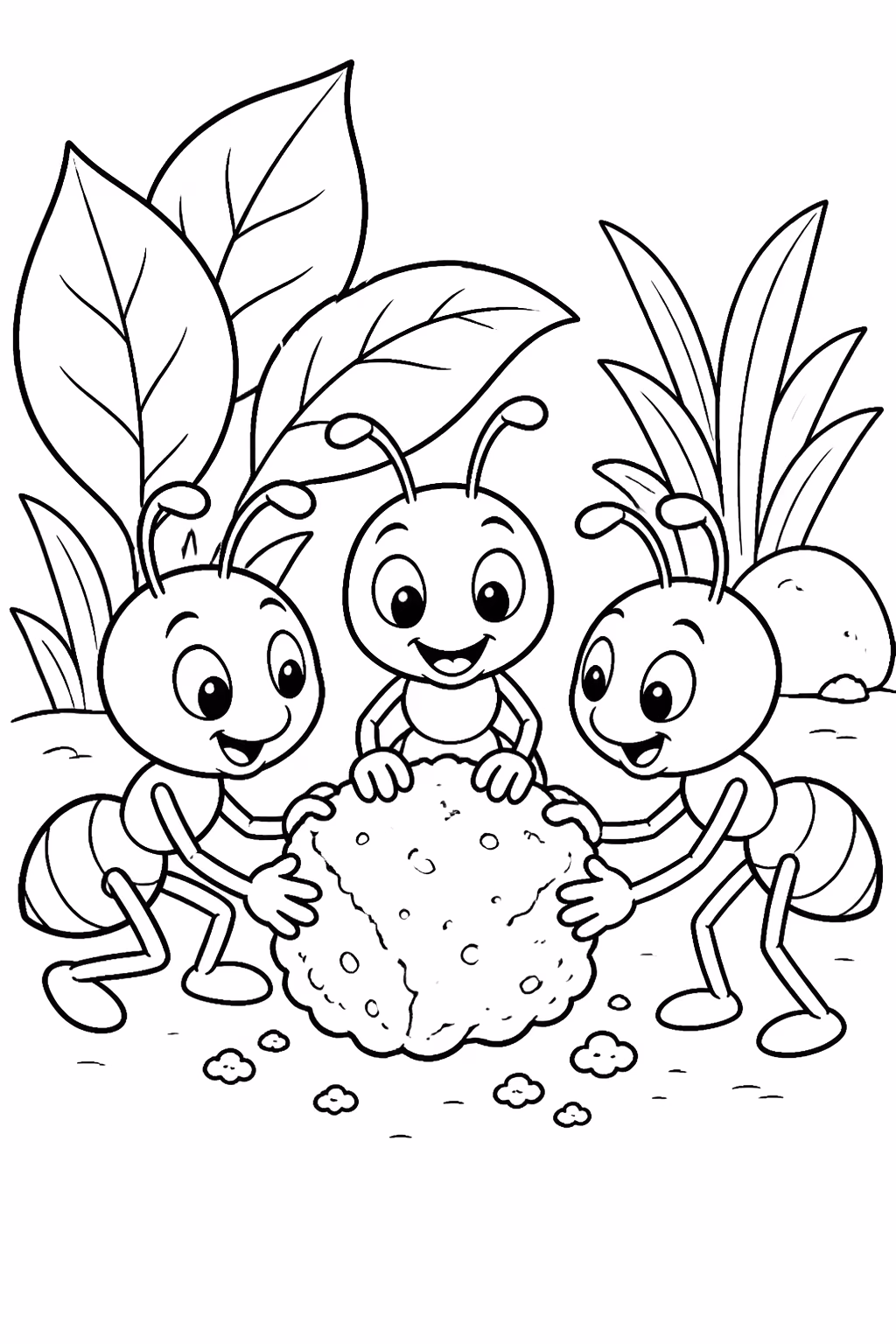 Formigas para colorir — desenho para imprimir