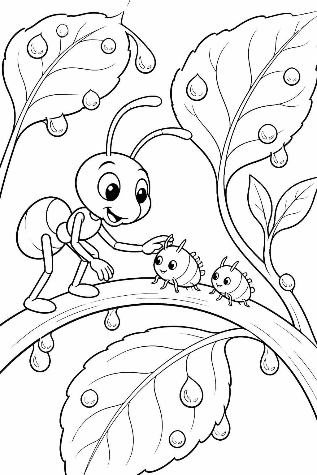 Formigas para colorir — desenho para imprimir