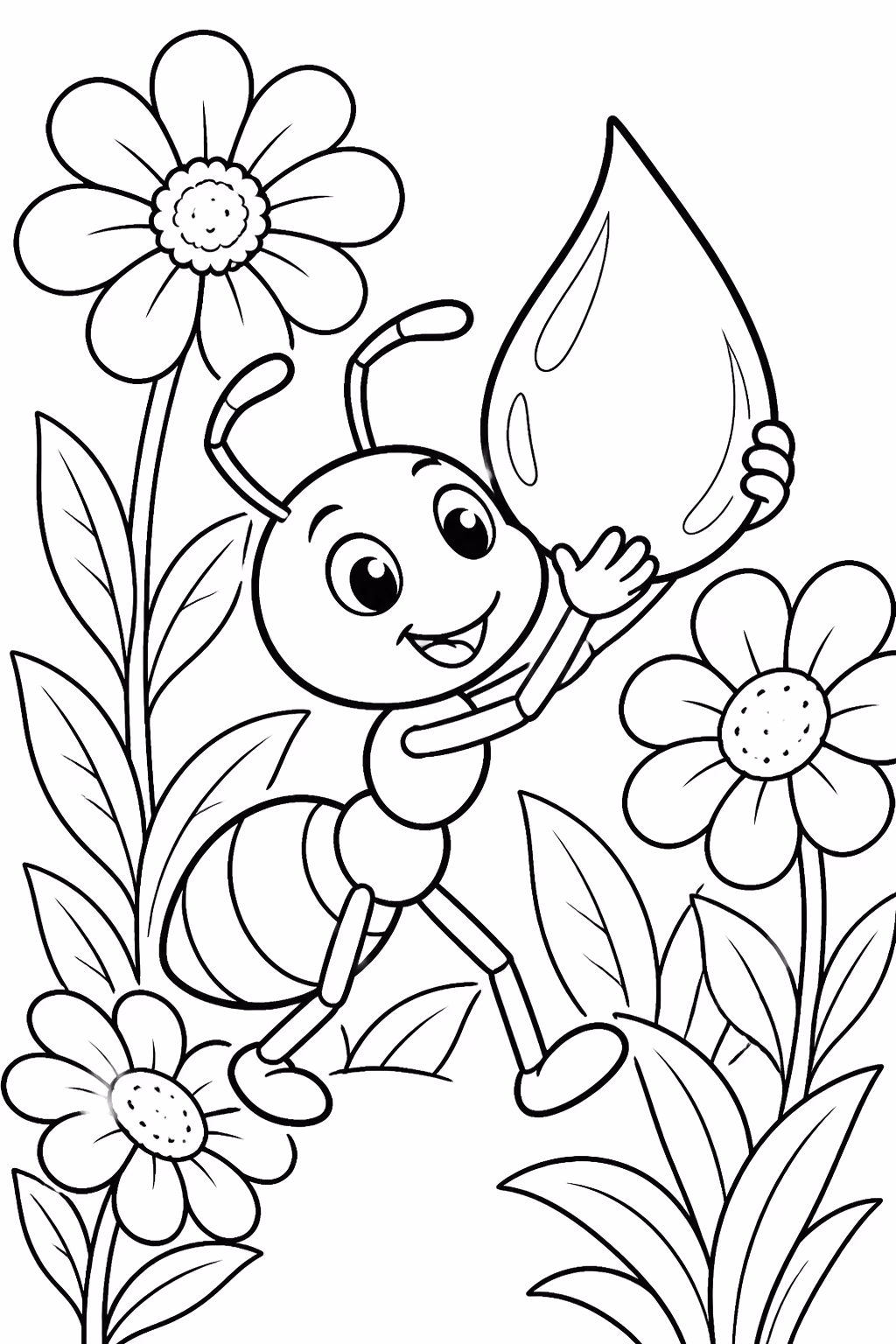 Formigas para colorir — desenho para imprimir