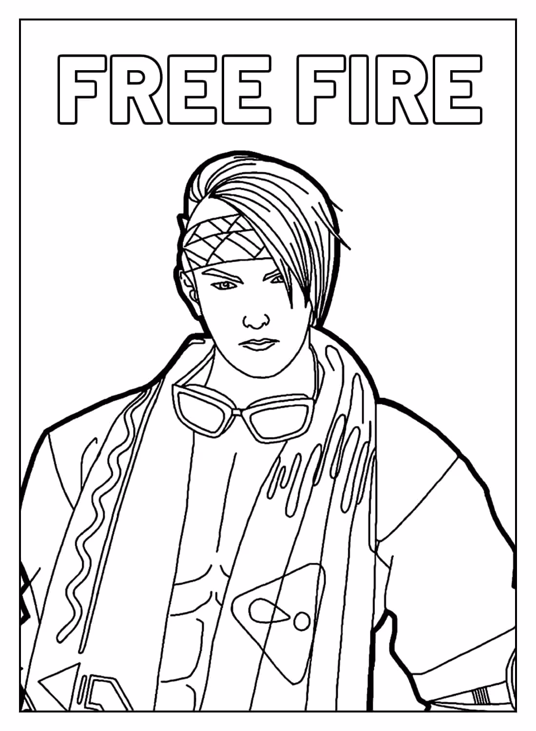 Free fire para colorir — desenho para imprimir