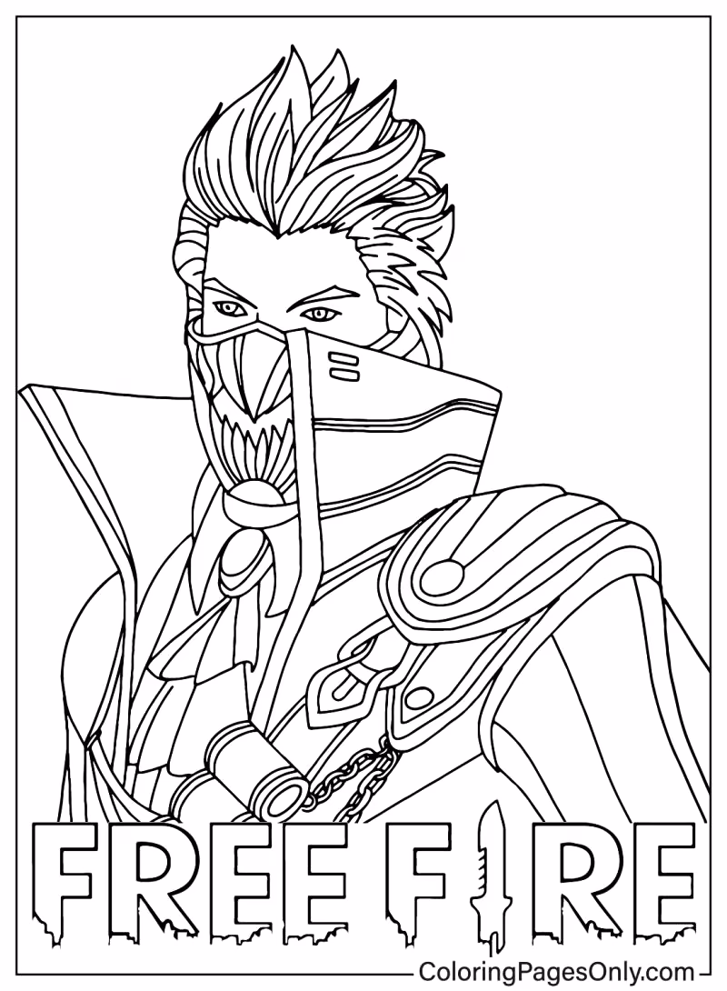 Free fire para colorir — desenho para imprimir