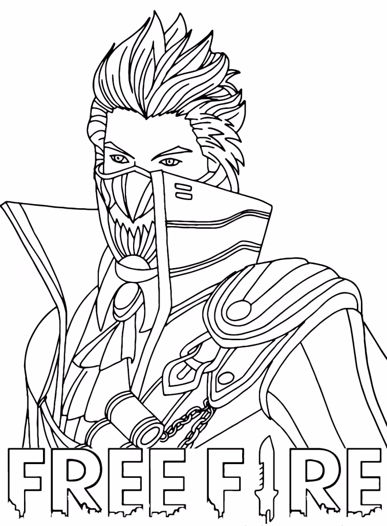 Free fire para colorir — desenho para imprimir